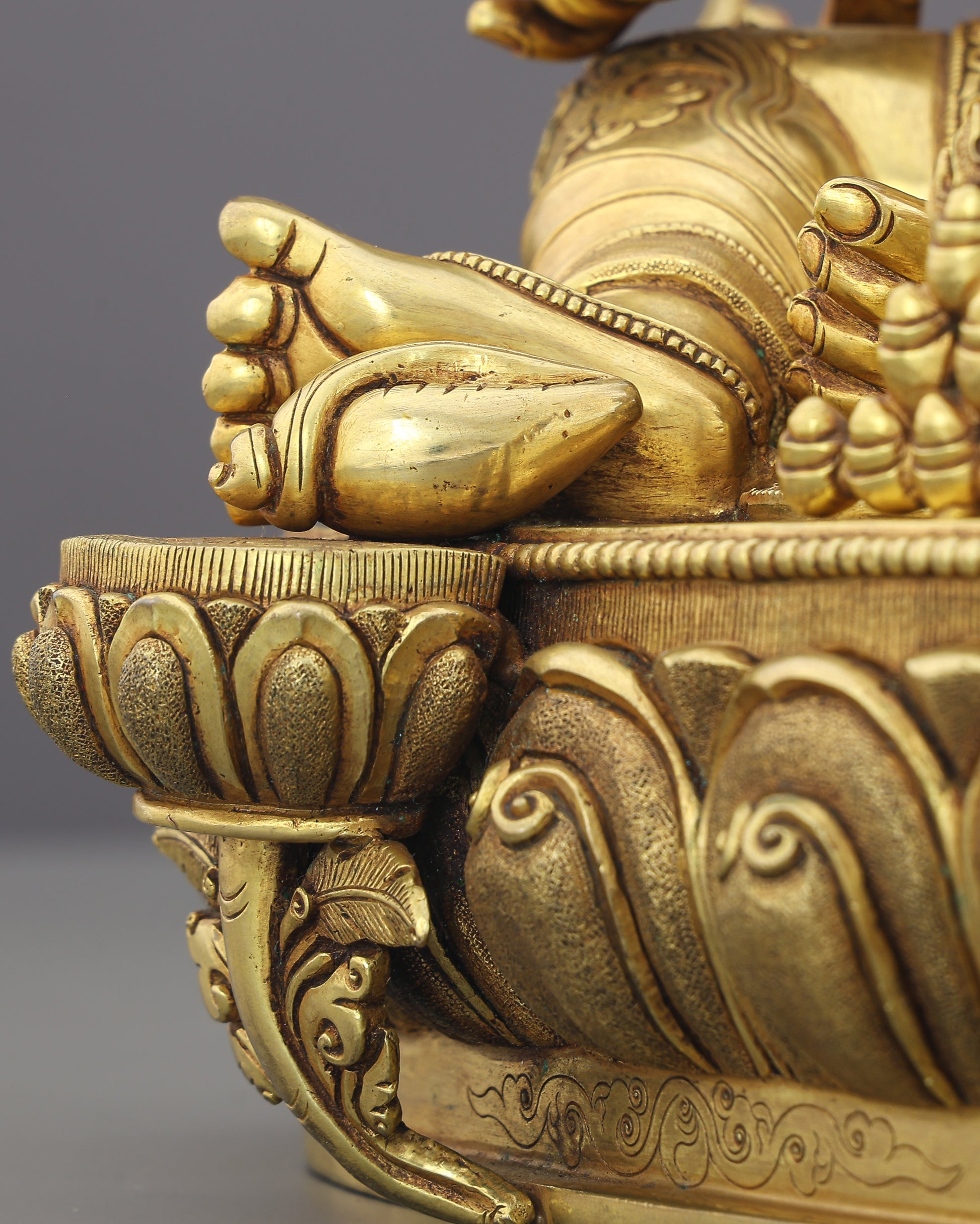 Sovereign of Abundance | Golden Dzambhala Statue That Channels Wealth, Power, and Divine Grace - Authentic Handcrafted Statue