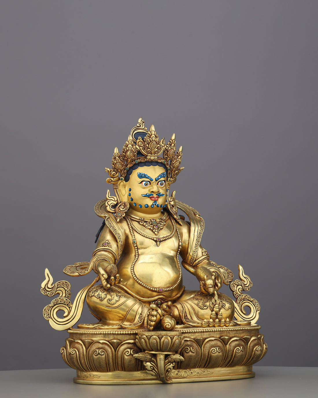 Sovereign of Abundance | Golden Dzambhala Statue That Channels Wealth, Power, and Divine Grace - Handcrafted Buddhist Statue - Authentic Sacred Art