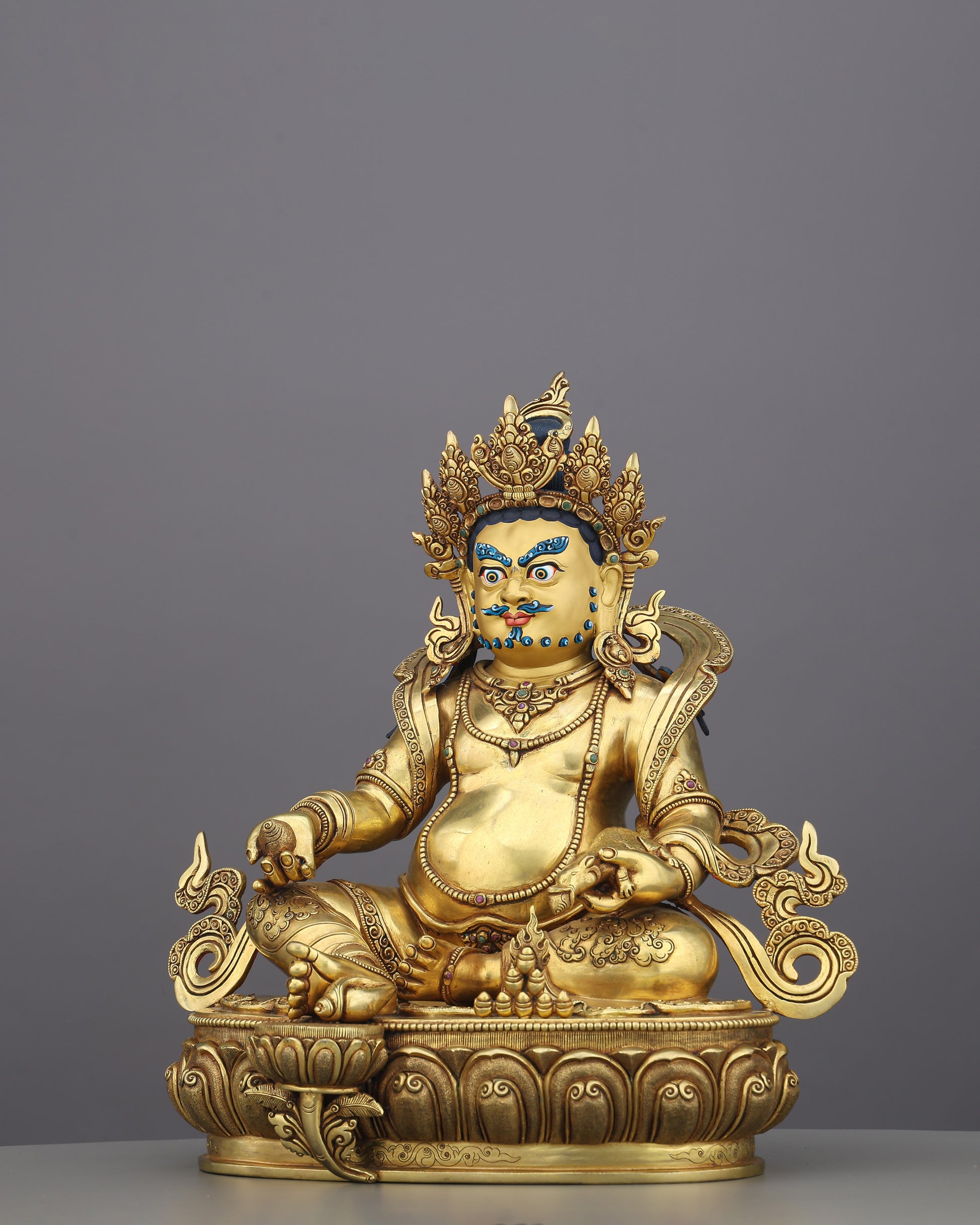 Sovereign of Abundance | Golden Dzambhala Statue That Channels Wealth, Power, and Divine Grace - Authentic Handcrafted Statue