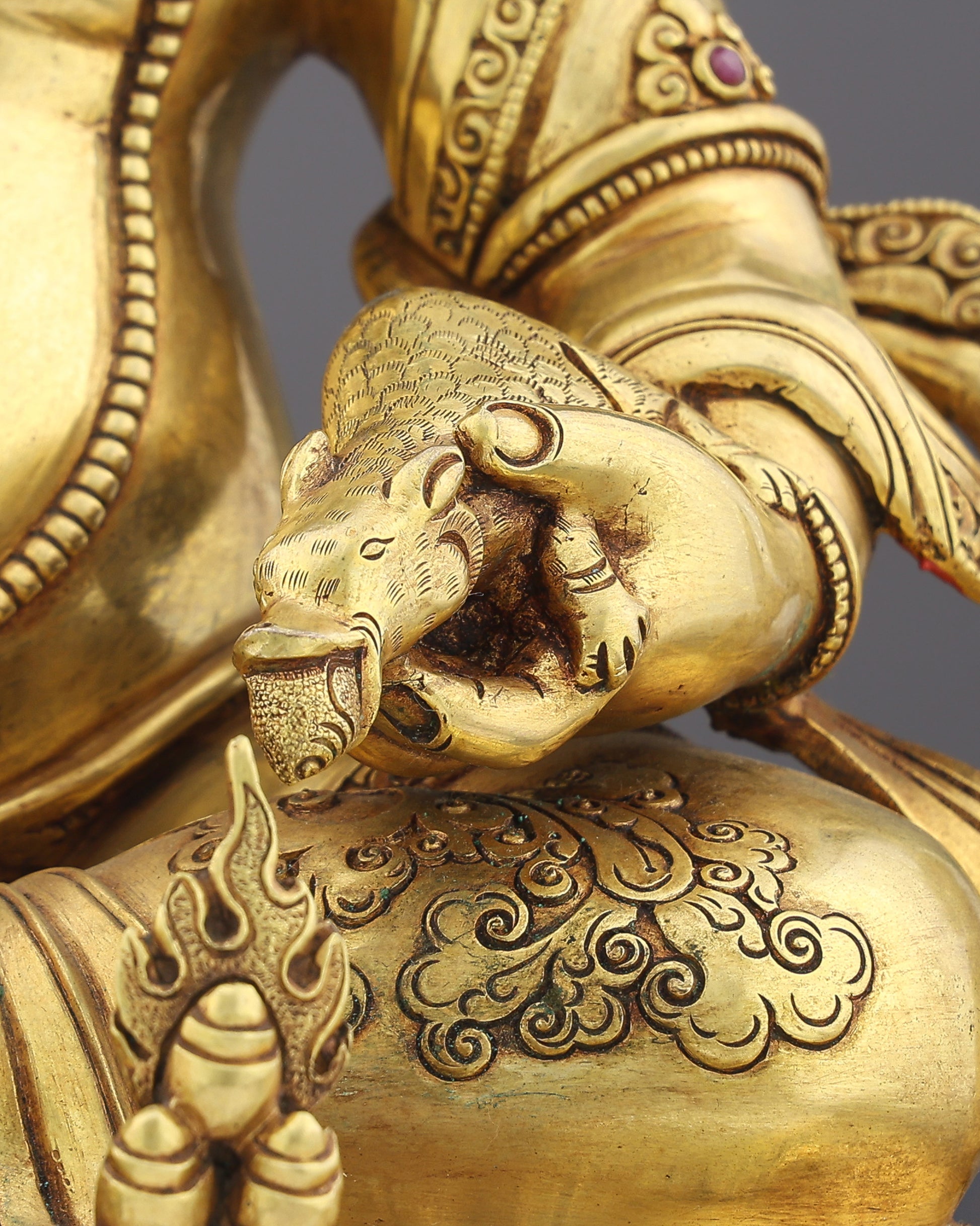 Sovereign of Abundance | Golden Dzambhala Statue That Channels Wealth, Power, and Divine Grace - Authentic Handcrafted Statue
