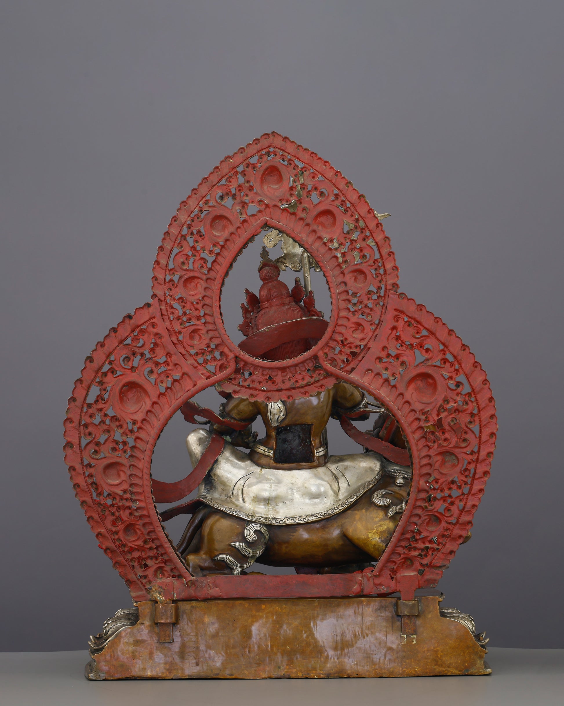 Riding the Lion of Fortune | Oxidized Lion Dzambhala Statue That Roars Prosperity Into Existence - Authentic Handcrafted Statue