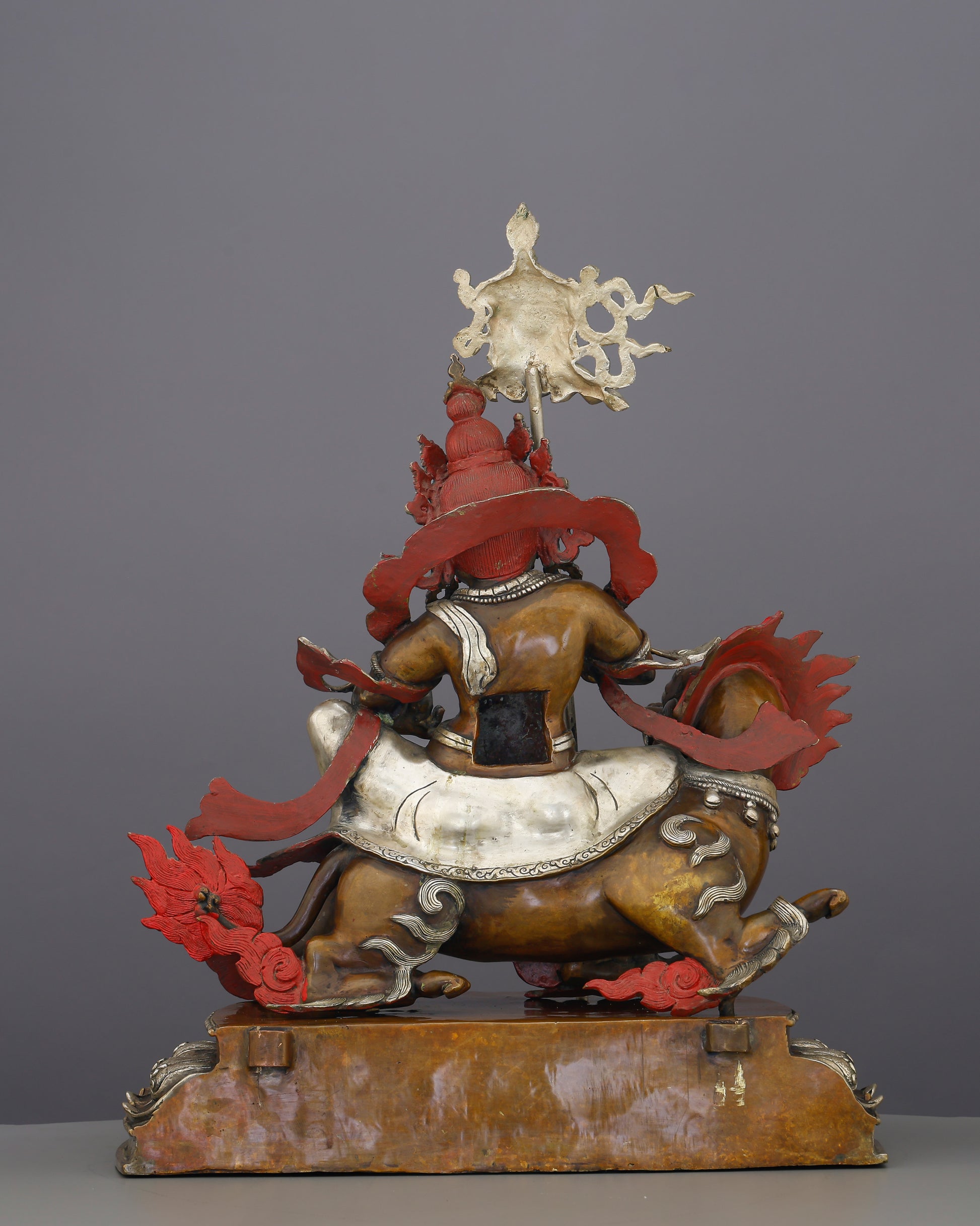 Riding the Lion of Fortune | Oxidized Lion Dzambhala Statue That Roars Prosperity Into Existence - Authentic Handcrafted Statue