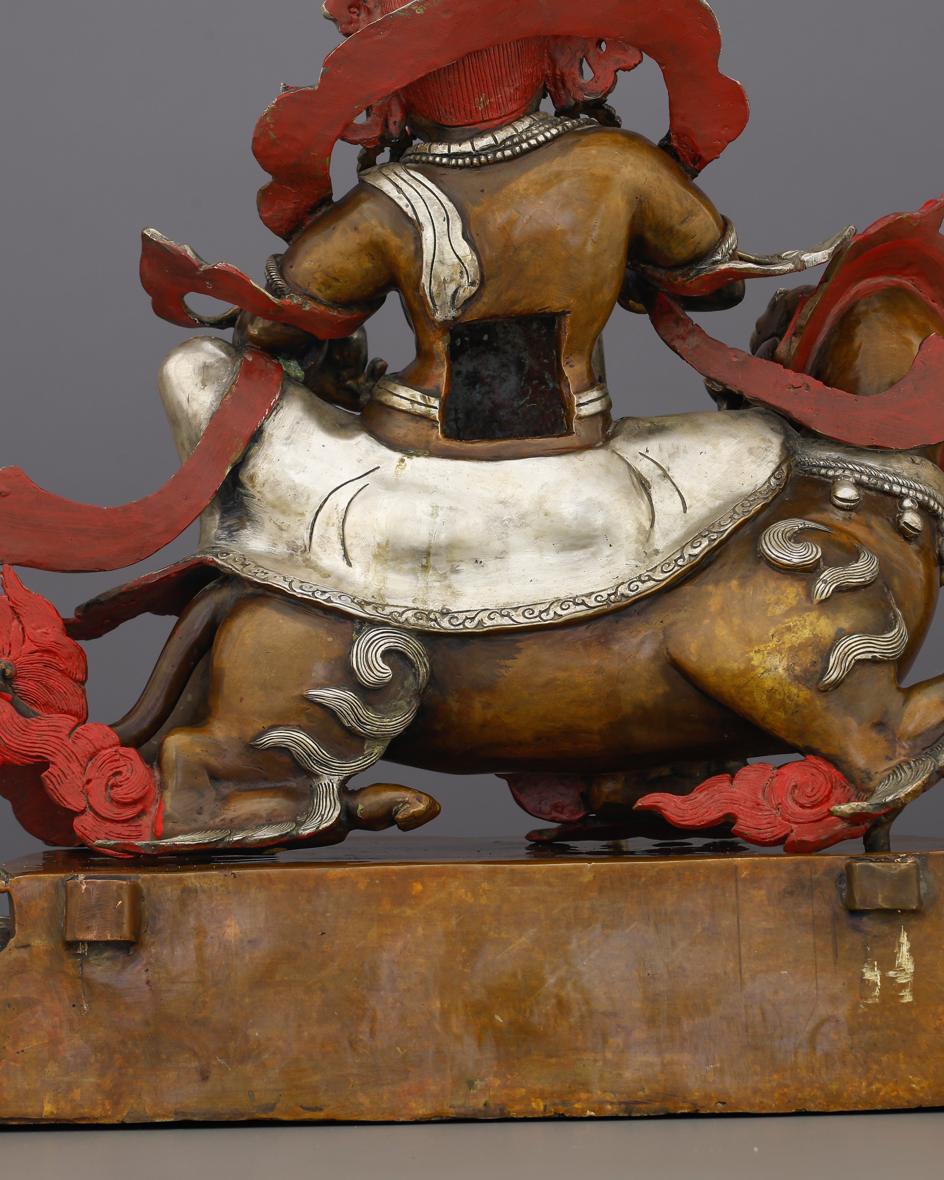 Riding the Lion of Fortune | Oxidized Lion Dzambhala Statue That Roars Prosperity Into Existence