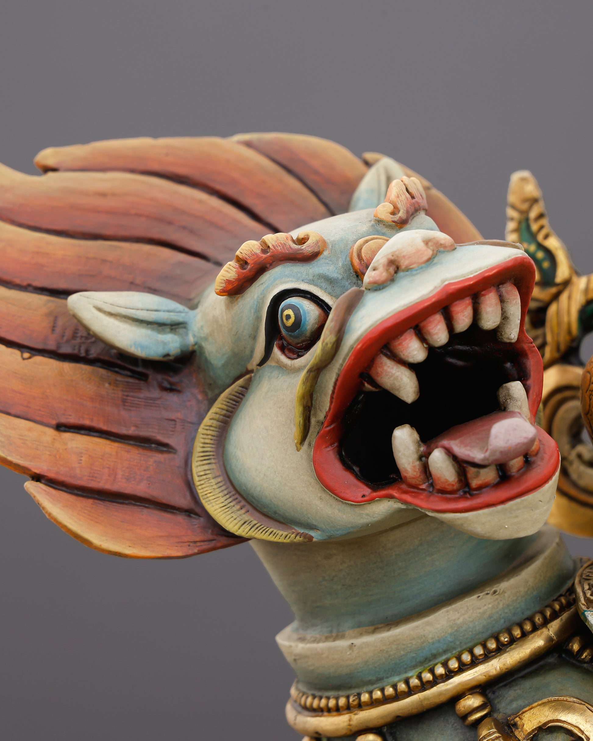 The Lion's Roar of Compassion | Simhanada Lokeshvara Statue That Heals, Protects, and Illuminates - Authentic Handcrafted Statue