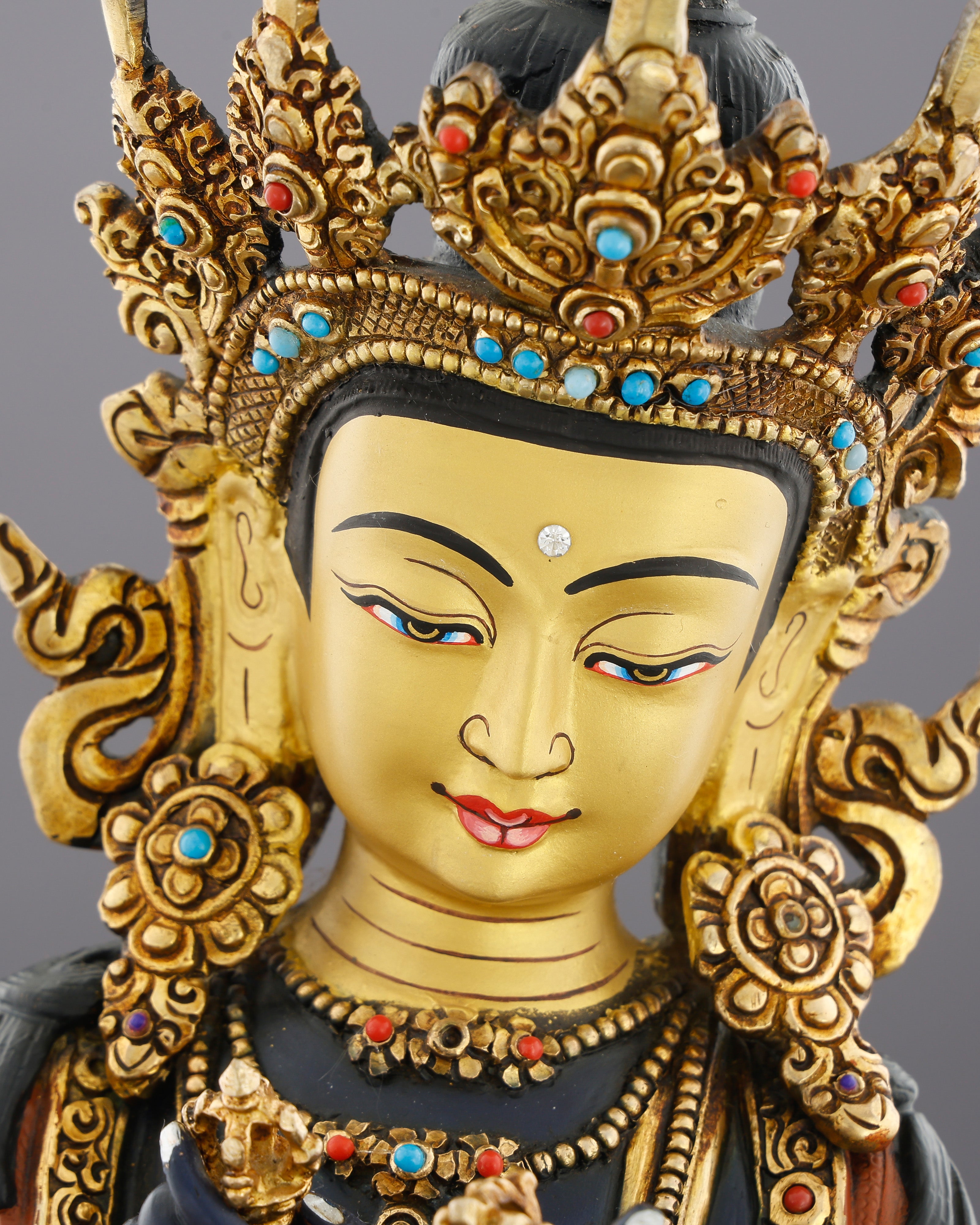 Deep Blue and Blazing Gold | Vajradhara Statue That Embodies the Ultimate Source of All Tantric Wisdom