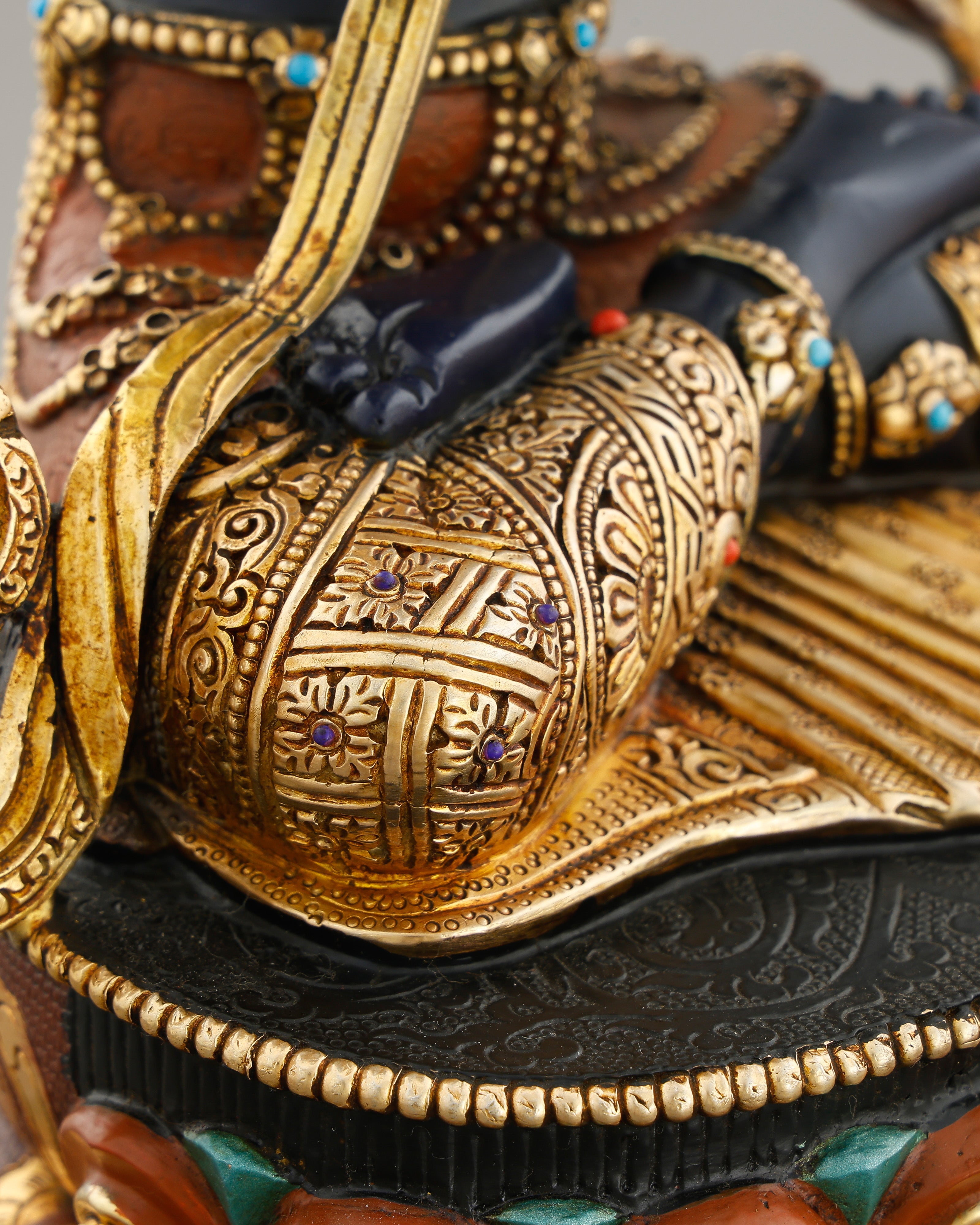Deep Blue and Blazing Gold | Vajradhara Statue That Embodies the Ultimate Source of All Tantric Wisdom