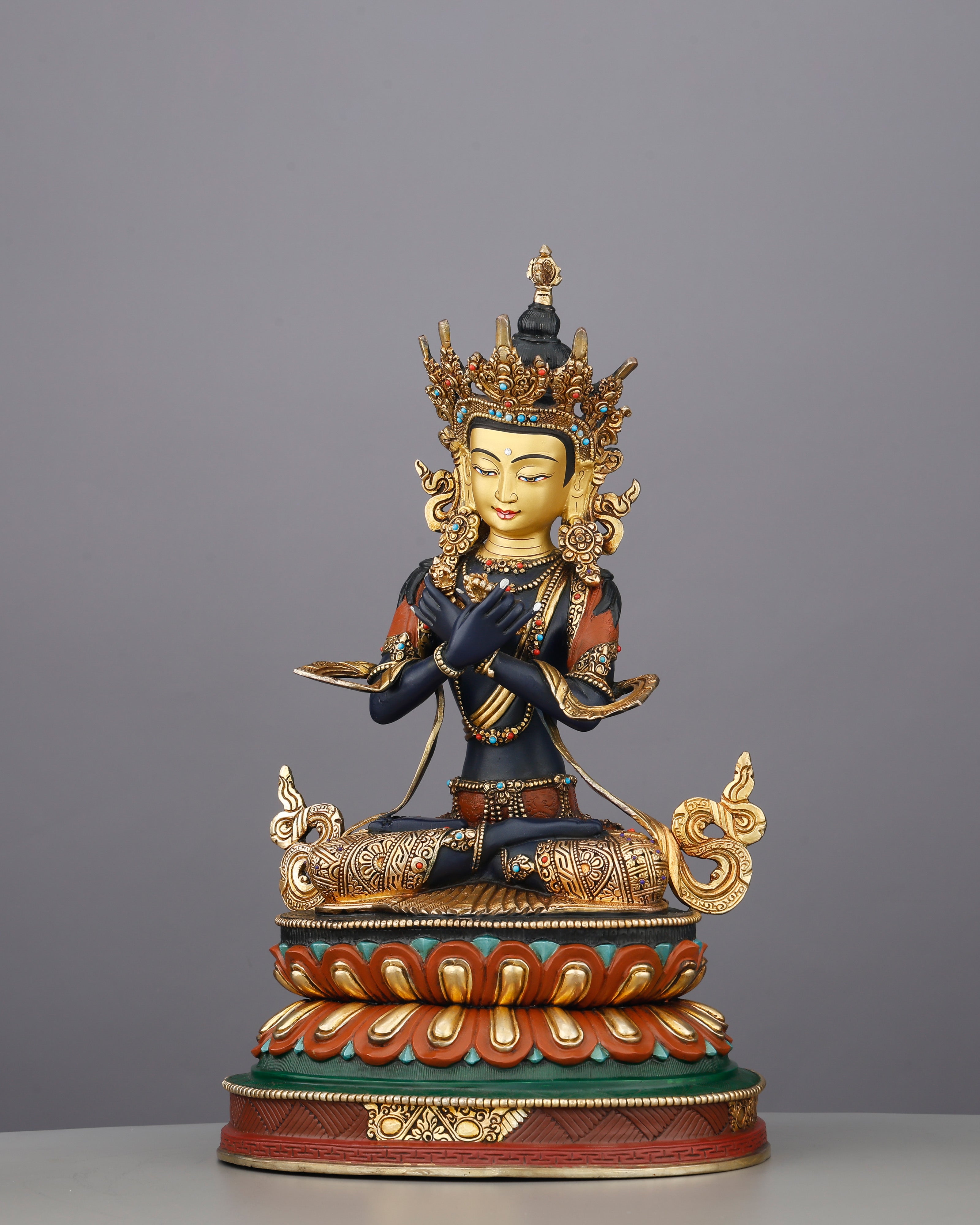 Deep Blue and Blazing Gold | Vajradhara Statue That Embodies the Ultimate Source of All Tantric Wisdom
