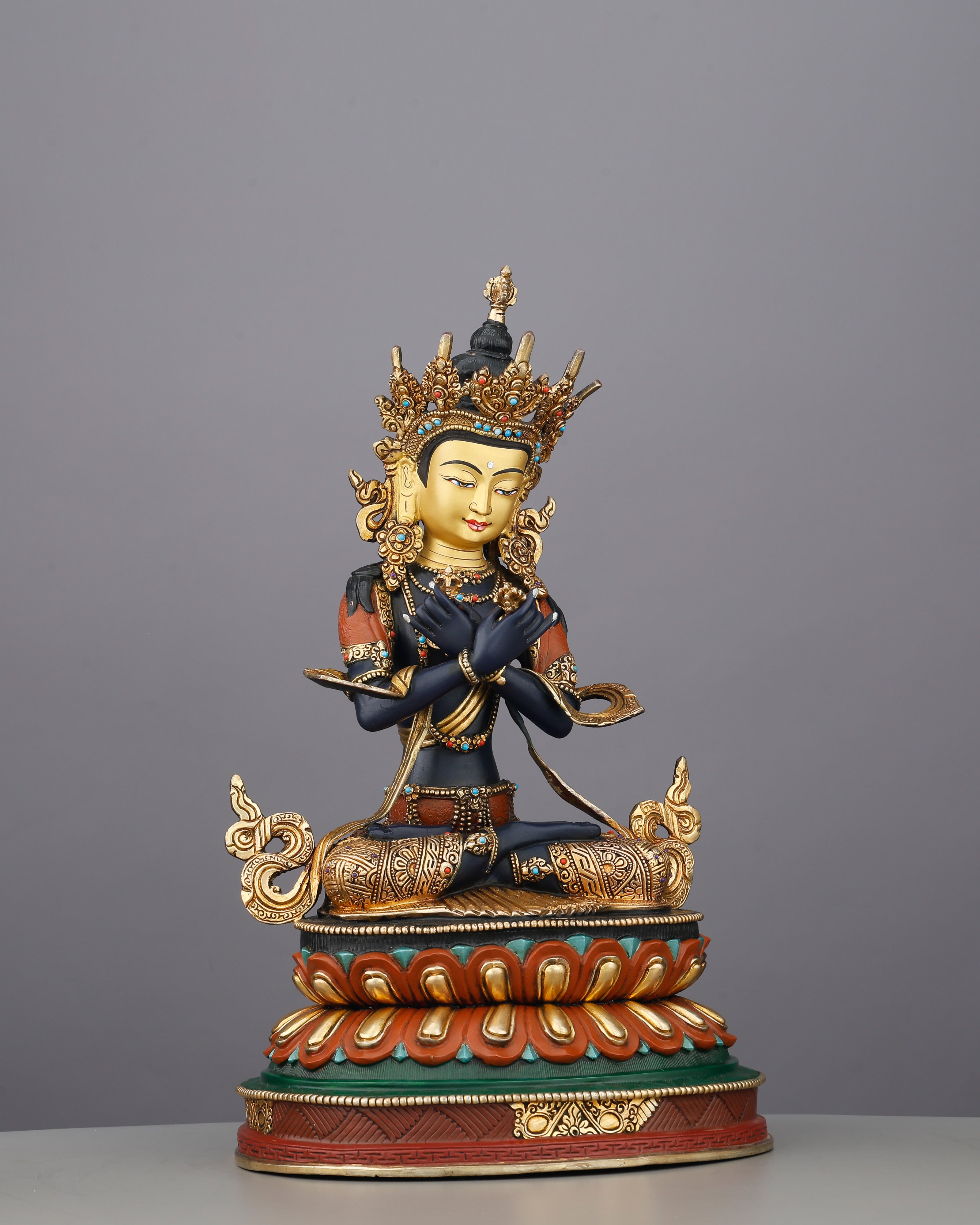 Deep Blue and Blazing Gold | Vajradhara Statue That Embodies the Ultimate Source of All Tantric Wisdom