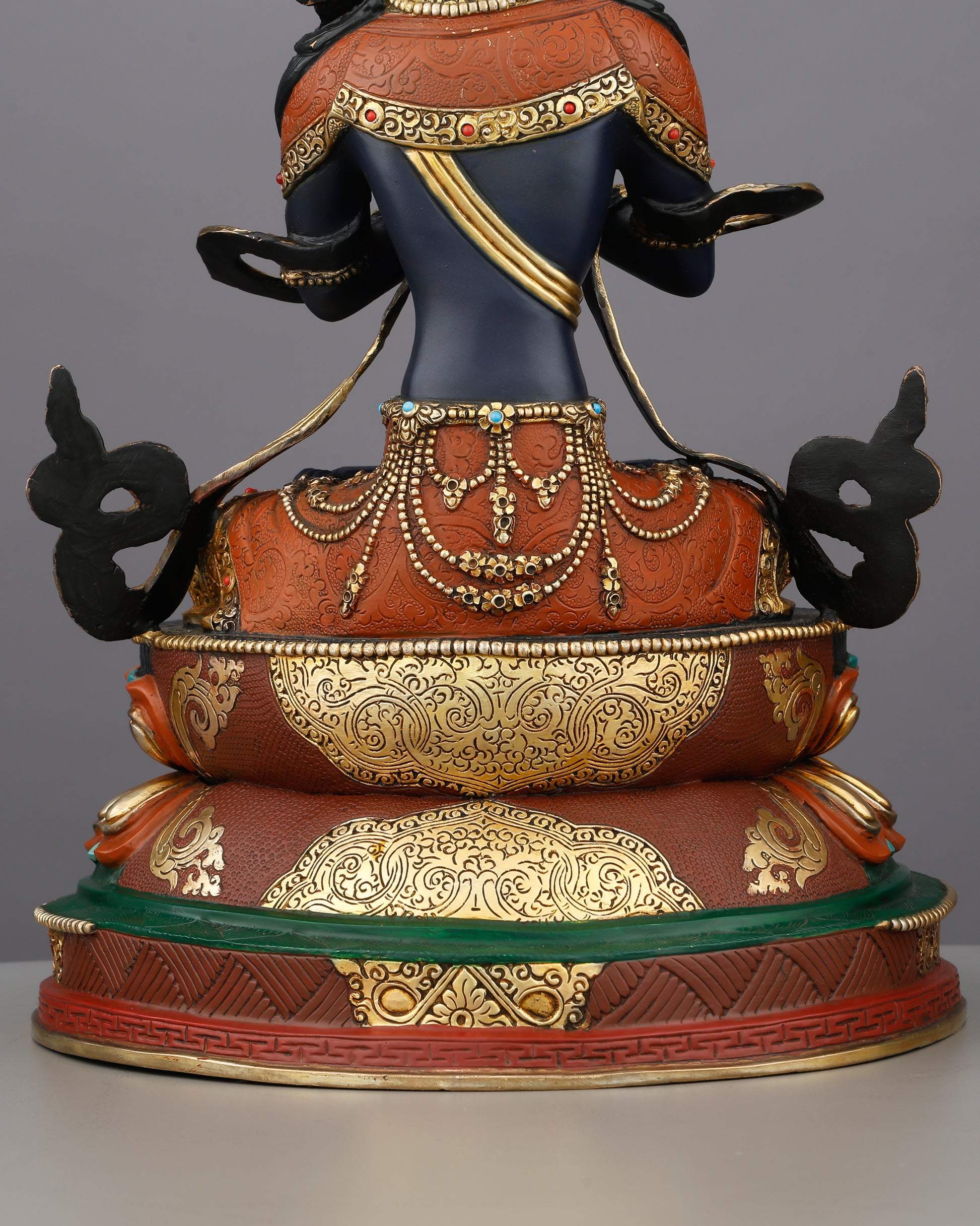 Deep Blue and Blazing Gold | Vajradhara Statue That Embodies the Ultimate Source of All Tantric Wisdom - Authentic Handcrafted Statue