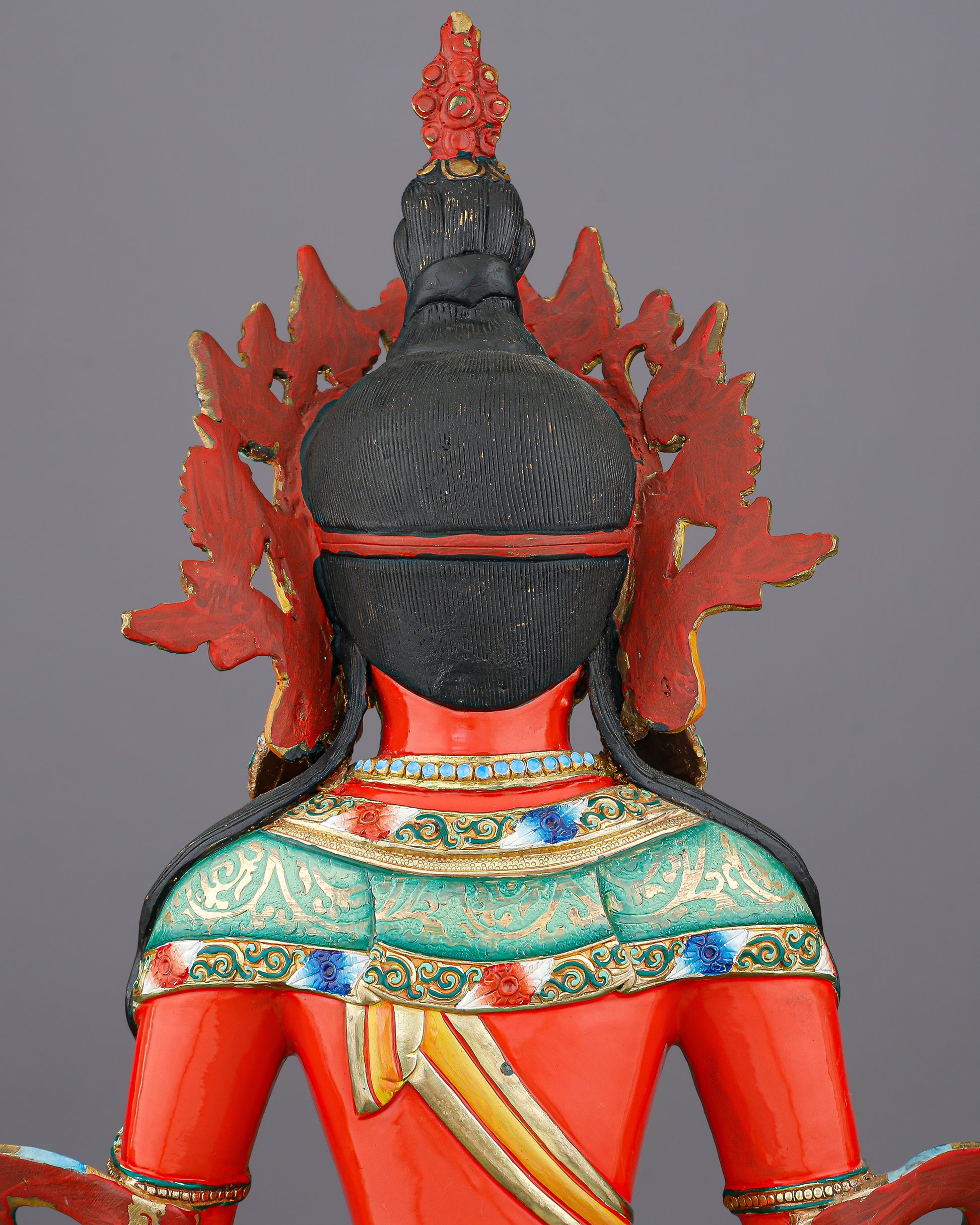 Eternal Life | Magnificent Jeweled Amitayus Statue from Nepal's Master Craftsmen - Authentic Handcrafted Statue