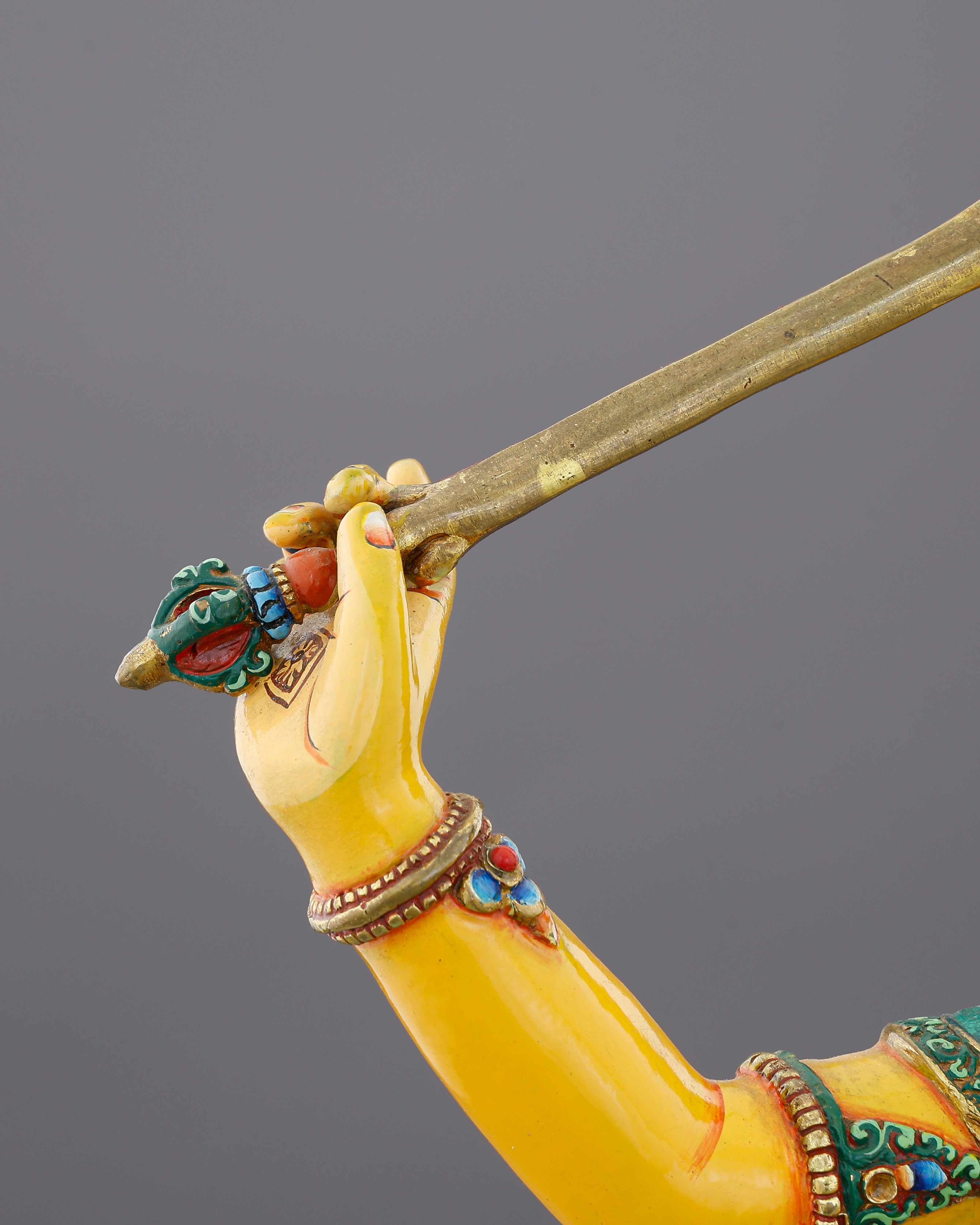 Manjushri Statue | Gold Painted Copper | Nepal Buddhist Art