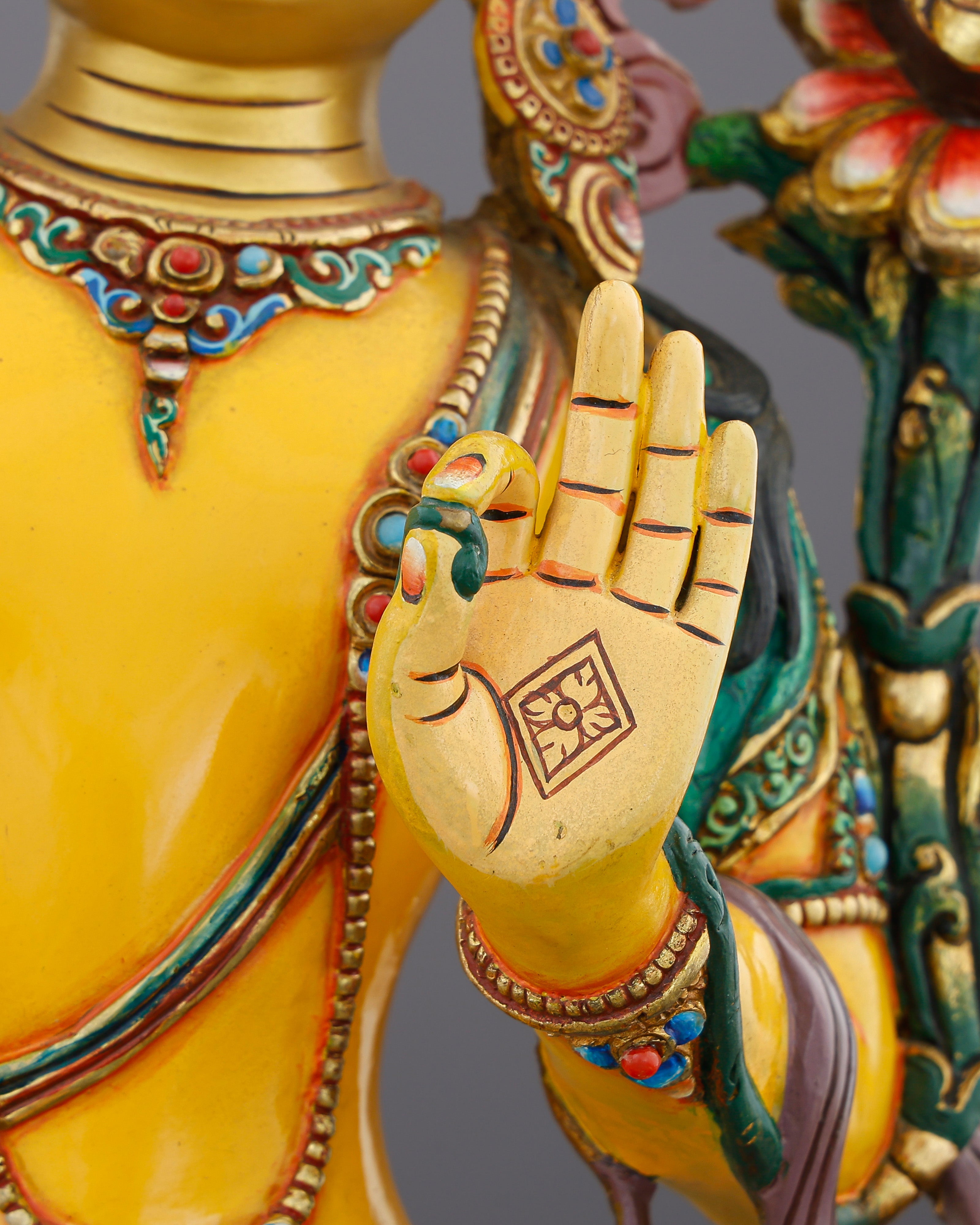 Manjushri Statue | Gold Painted Copper | Nepal Buddhist Art