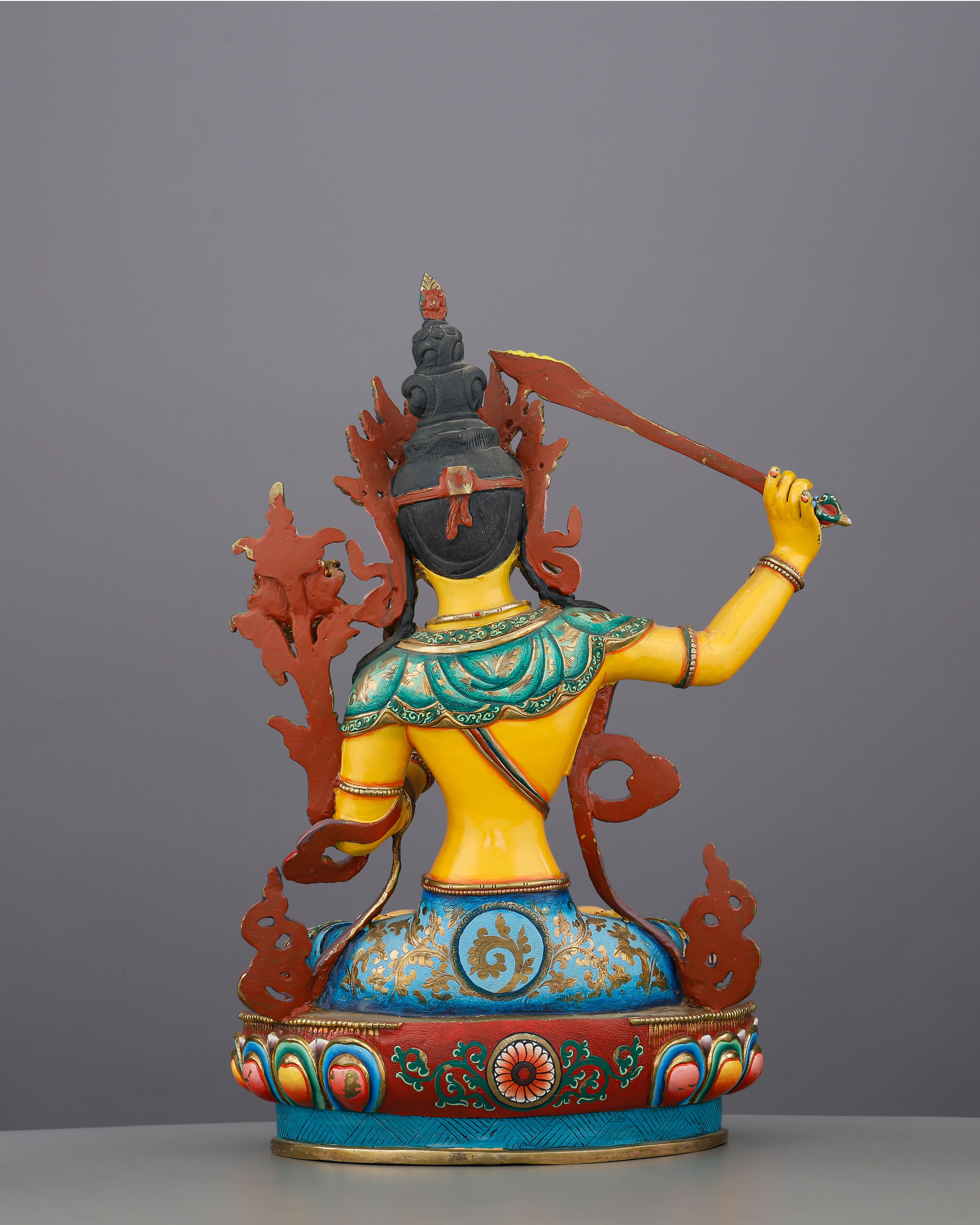 Manjushri Statue | Gold Painted Copper | Nepal Buddhist Art
