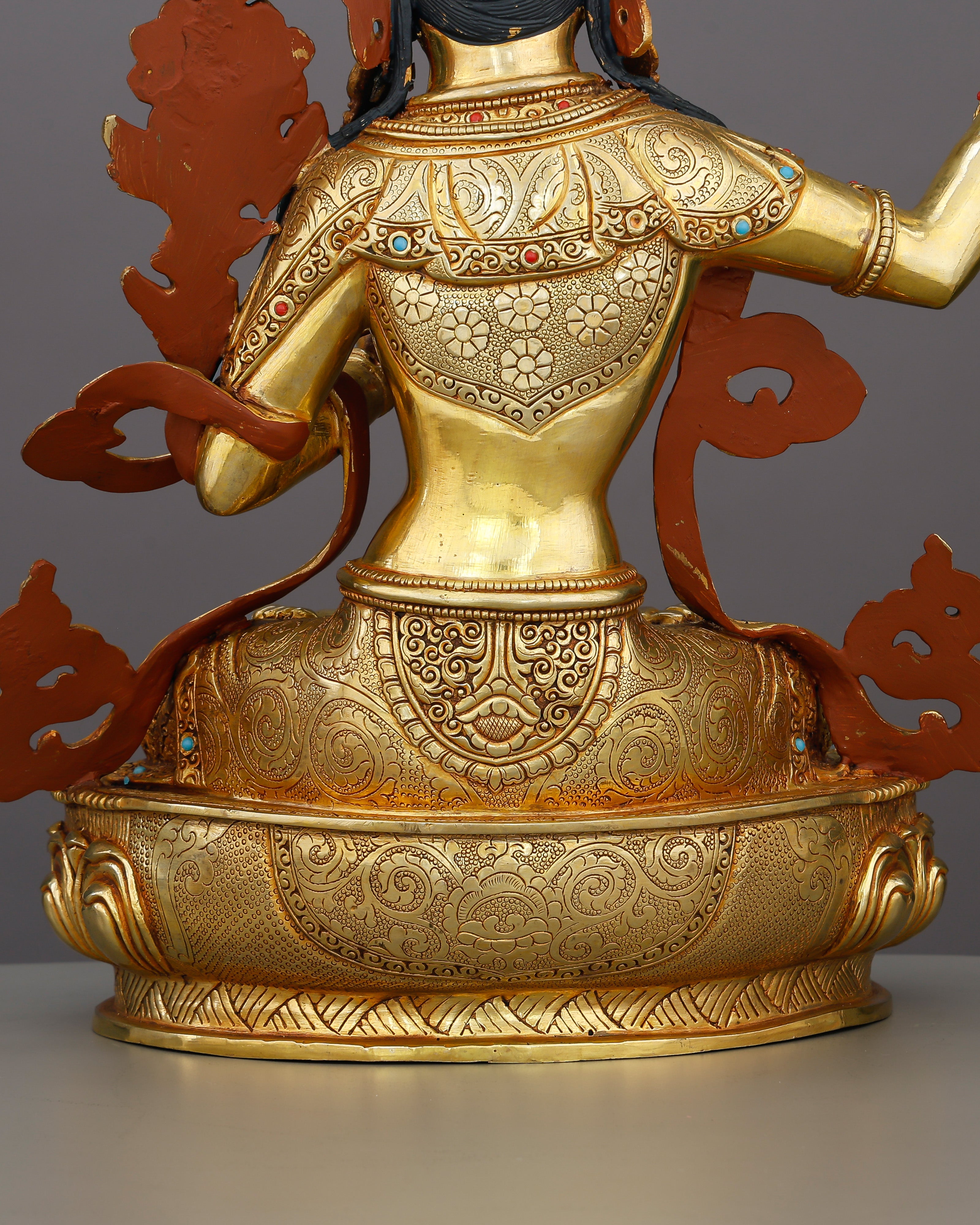 Blade of Brilliance | Gold-Gilded Manjushri Statue
