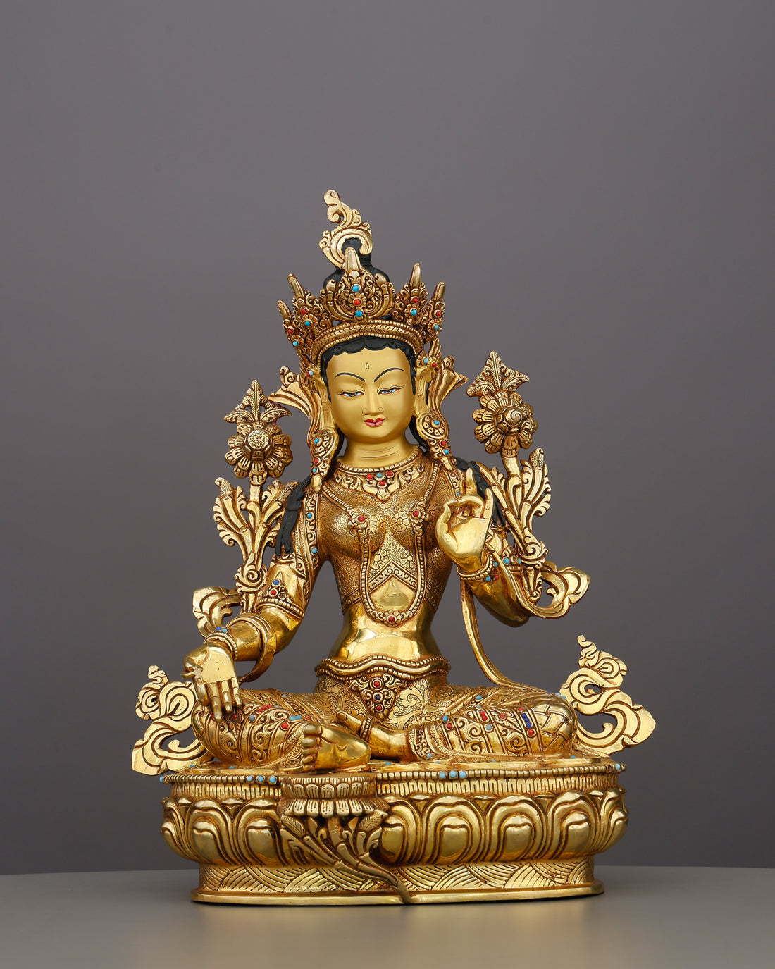 Swift as a Heartbeat, Bright as Gold | Green Tara Statue - Handcrafted Buddhist Statue