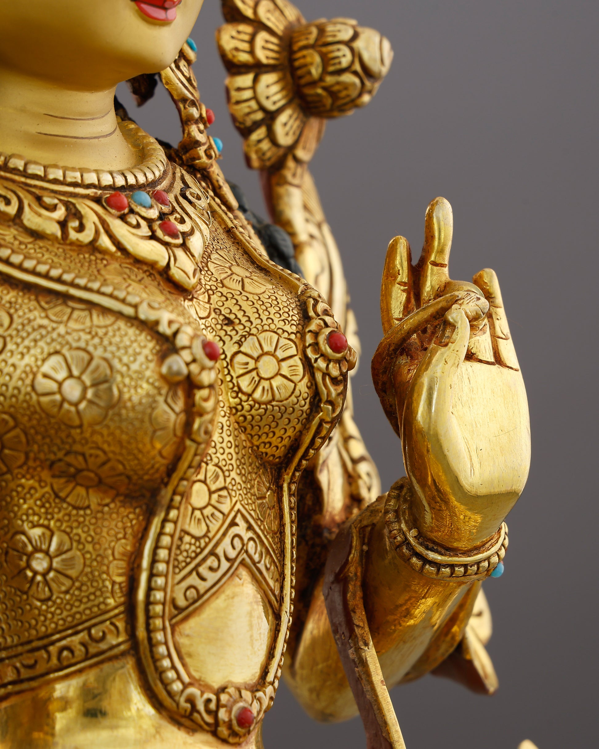 Swift as a Heartbeat, Bright as Gold | Green Tara Statue - Authentic Handcrafted Statue