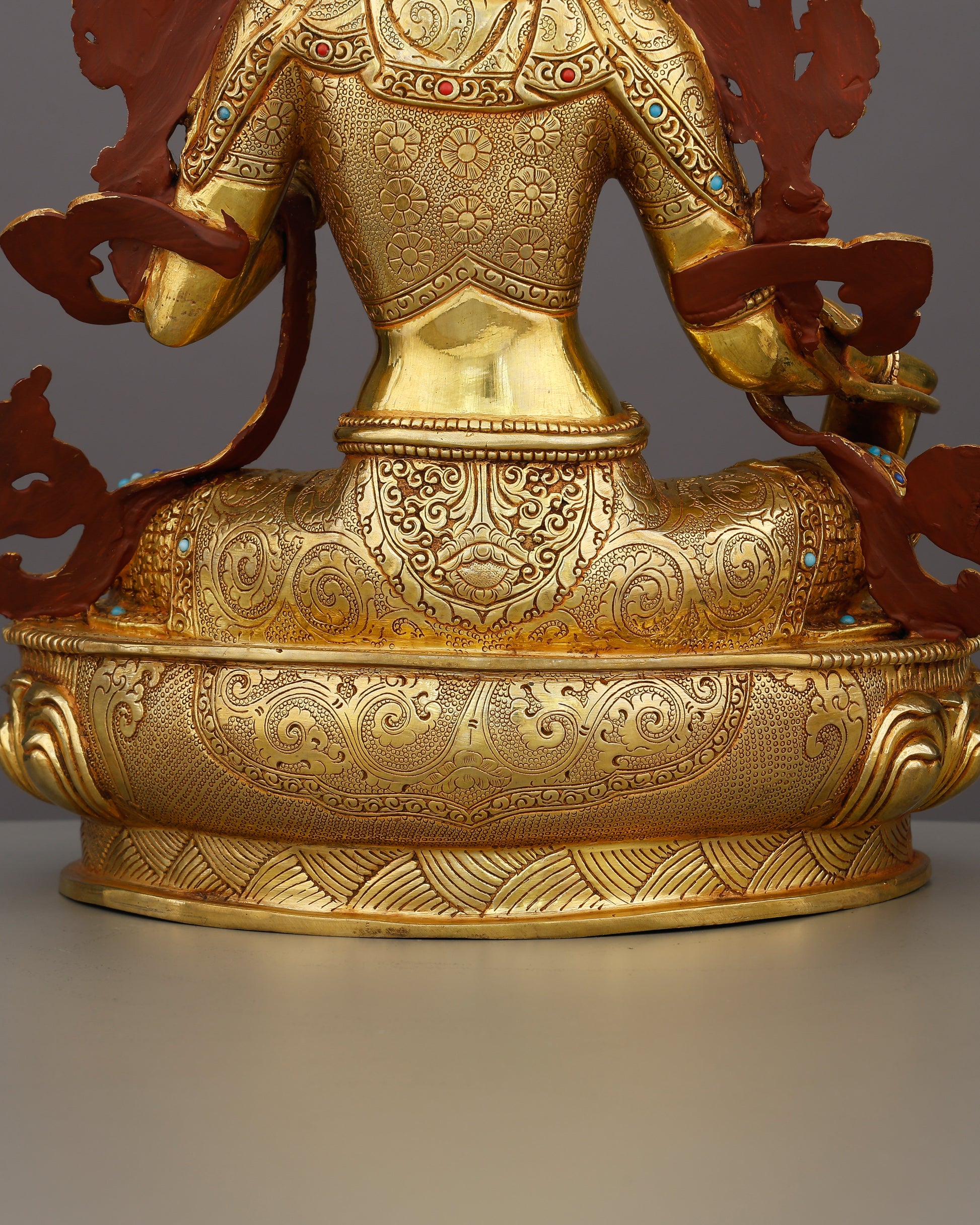 Swift as a Heartbeat, Bright as Gold | Green Tara Statue - Authentic Handcrafted Statue