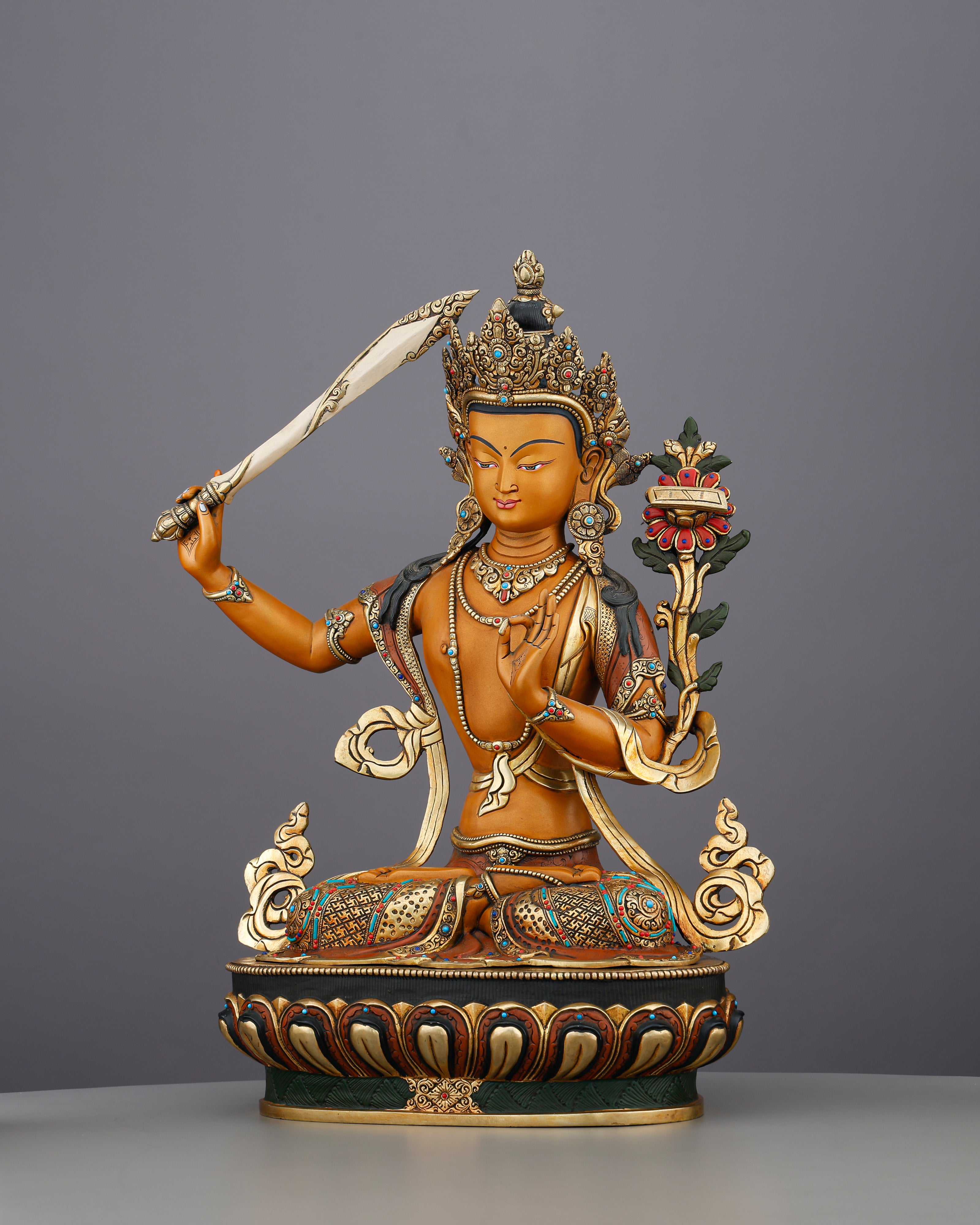 Raise the Sword of Wisdom | Manjushri Statue, Handcrafted In Nepal