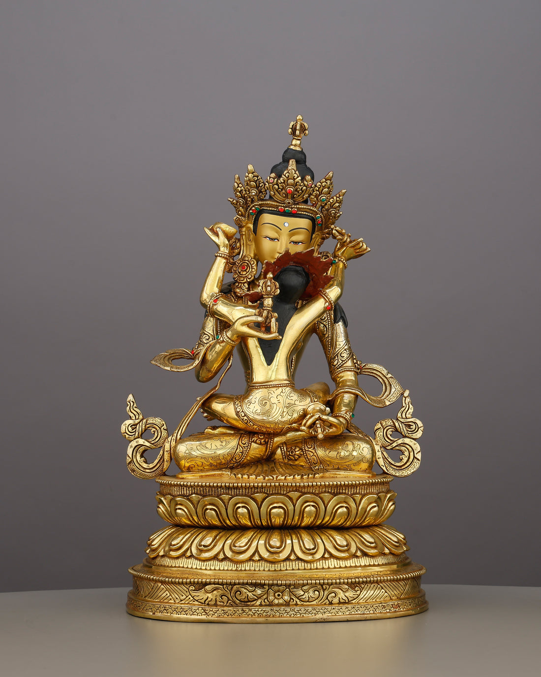 Purity in Sacred Embrace | Vajrasattva Shakti Statue That Unites Diamond Clarity With the Bliss of Liberation - Handcrafted Buddhist Statue