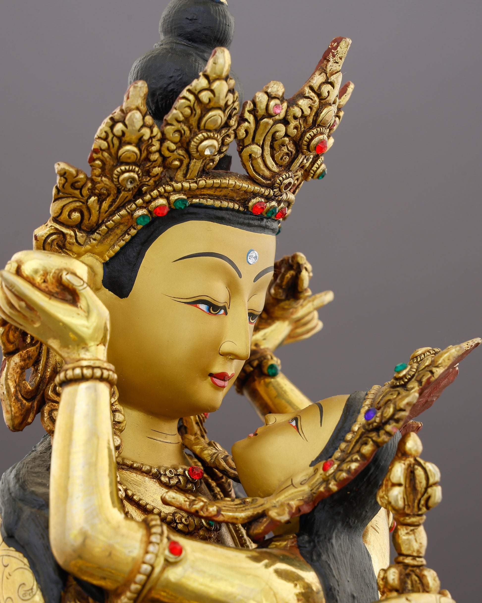 Purity in Sacred Embrace | Vajrasattva Shakti Statue That Unites Diamond Clarity With the Bliss of Liberation - Authentic Handcrafted Statue