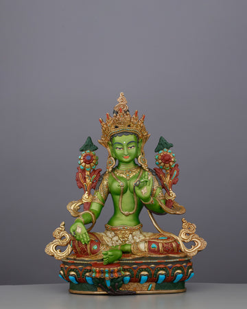 Born from Compassion, Clothed in Emerald | Handcrafted Green Tara From Nepal