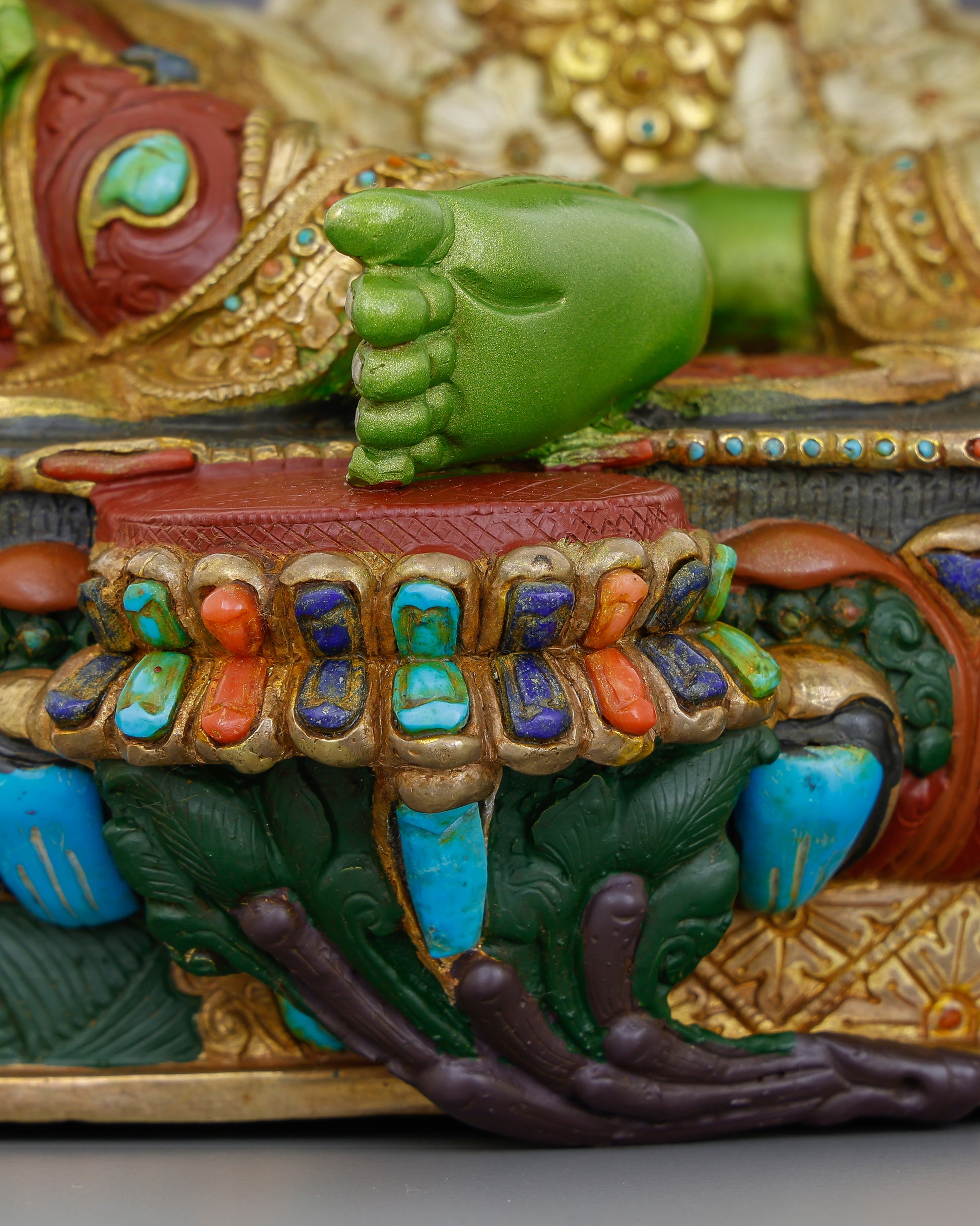 Born from Compassion, Clothed in Emerald | Handcrafted Green Tara From Nepal - Authentic Handcrafted Statue