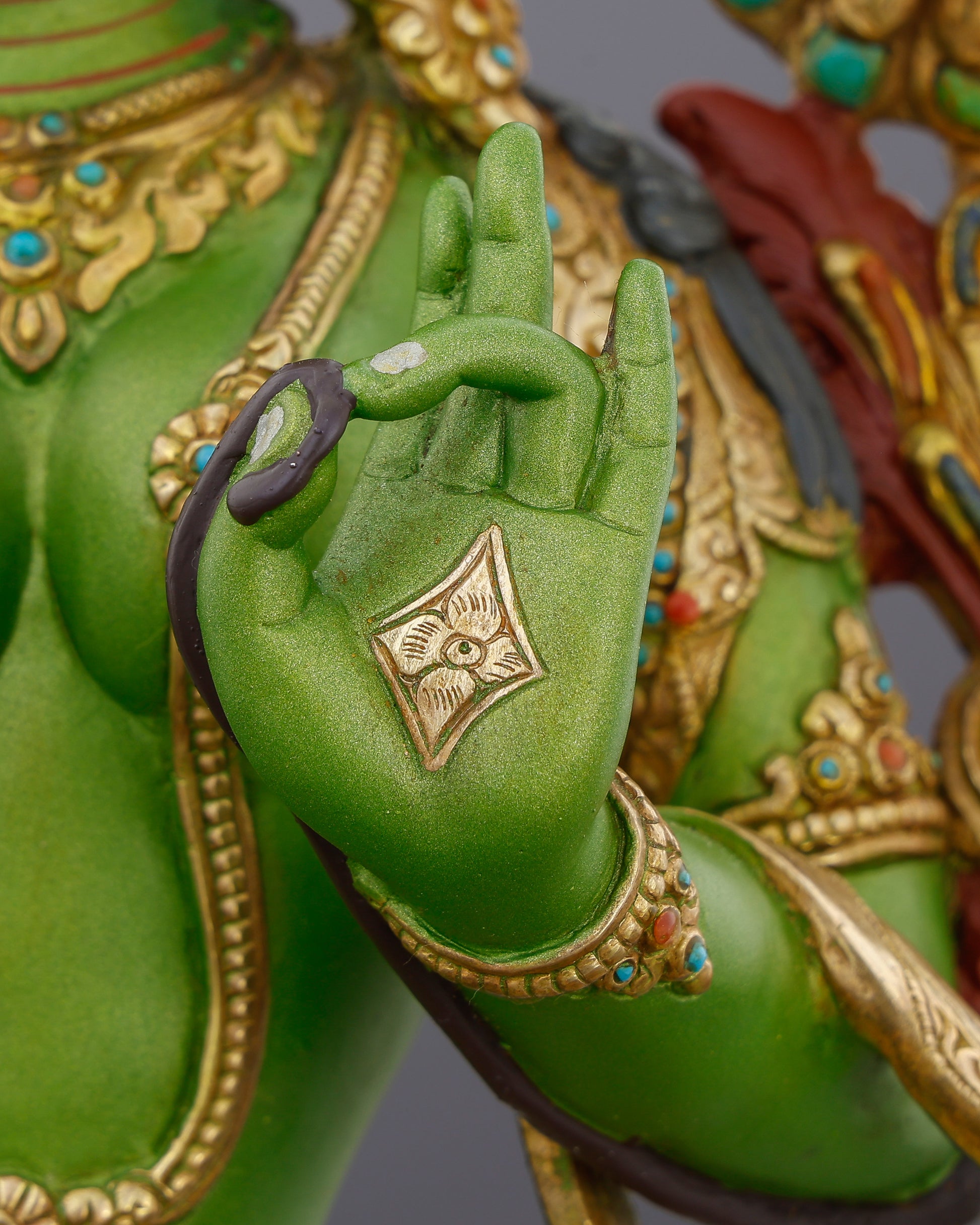Born from Compassion, Clothed in Emerald | Handcrafted Green Tara From Nepal - Authentic Handcrafted Statue