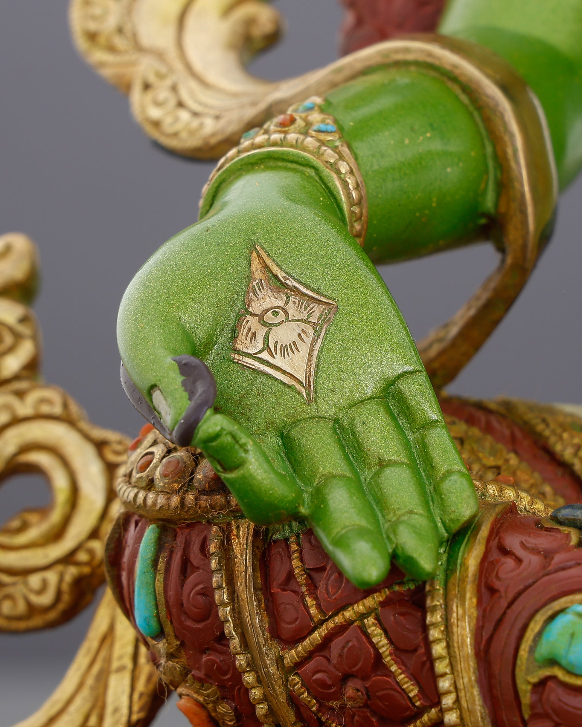 Born from Compassion, Clothed in Emerald | Handcrafted Green Tara From Nepal - Authentic Handcrafted Statue