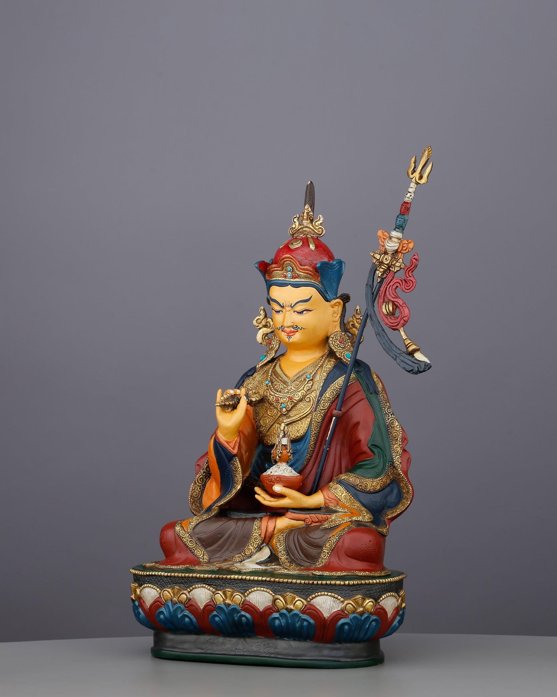 The Thunderbolt Master of the Lake | Handcrafted Guru Tshokye Dorje From Nepal - Authentic Handcrafted Statue