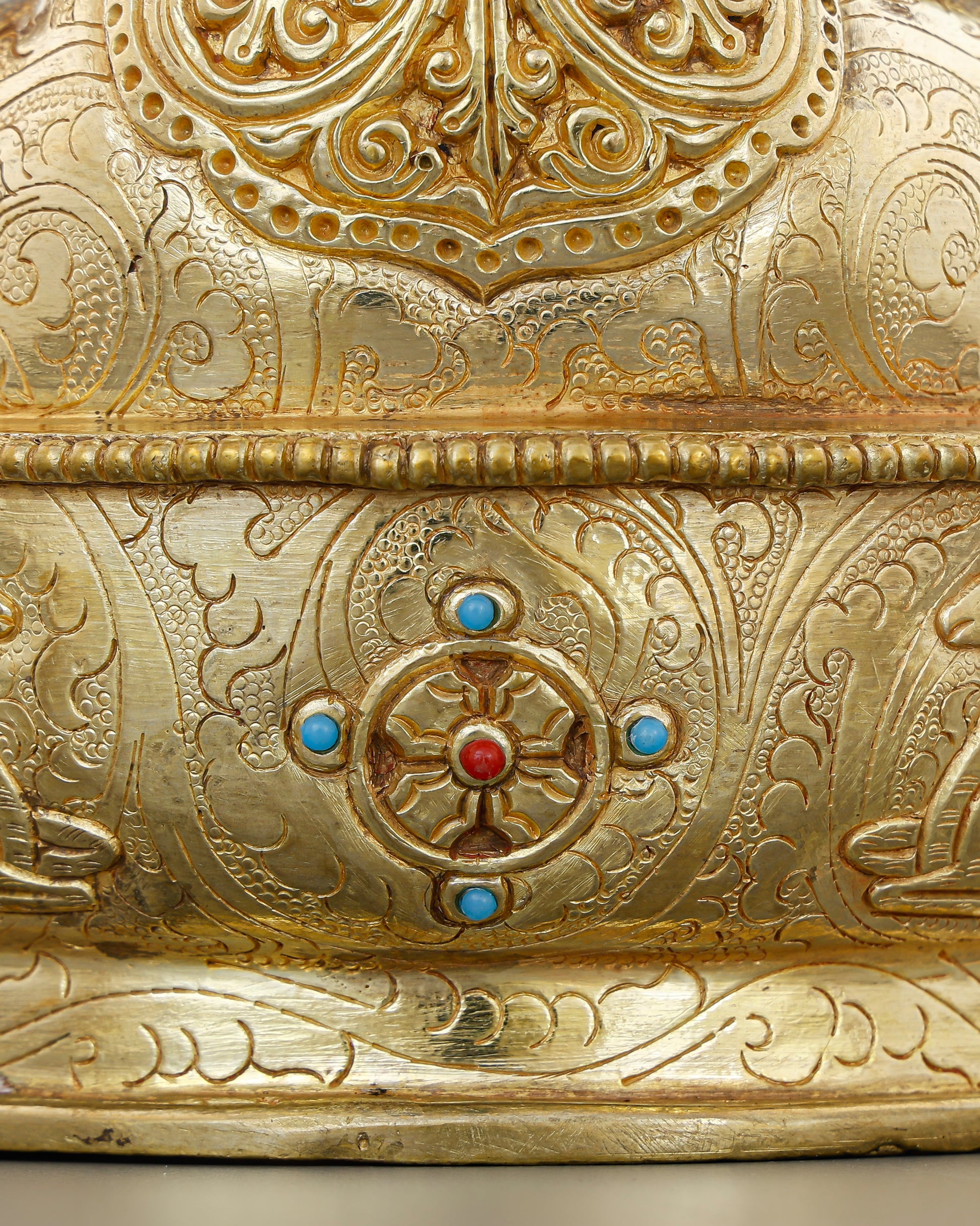 Four Arms, One Heart | 24K Gold Gilded Chengresi From Nepal - Authentic Handcrafted Statue