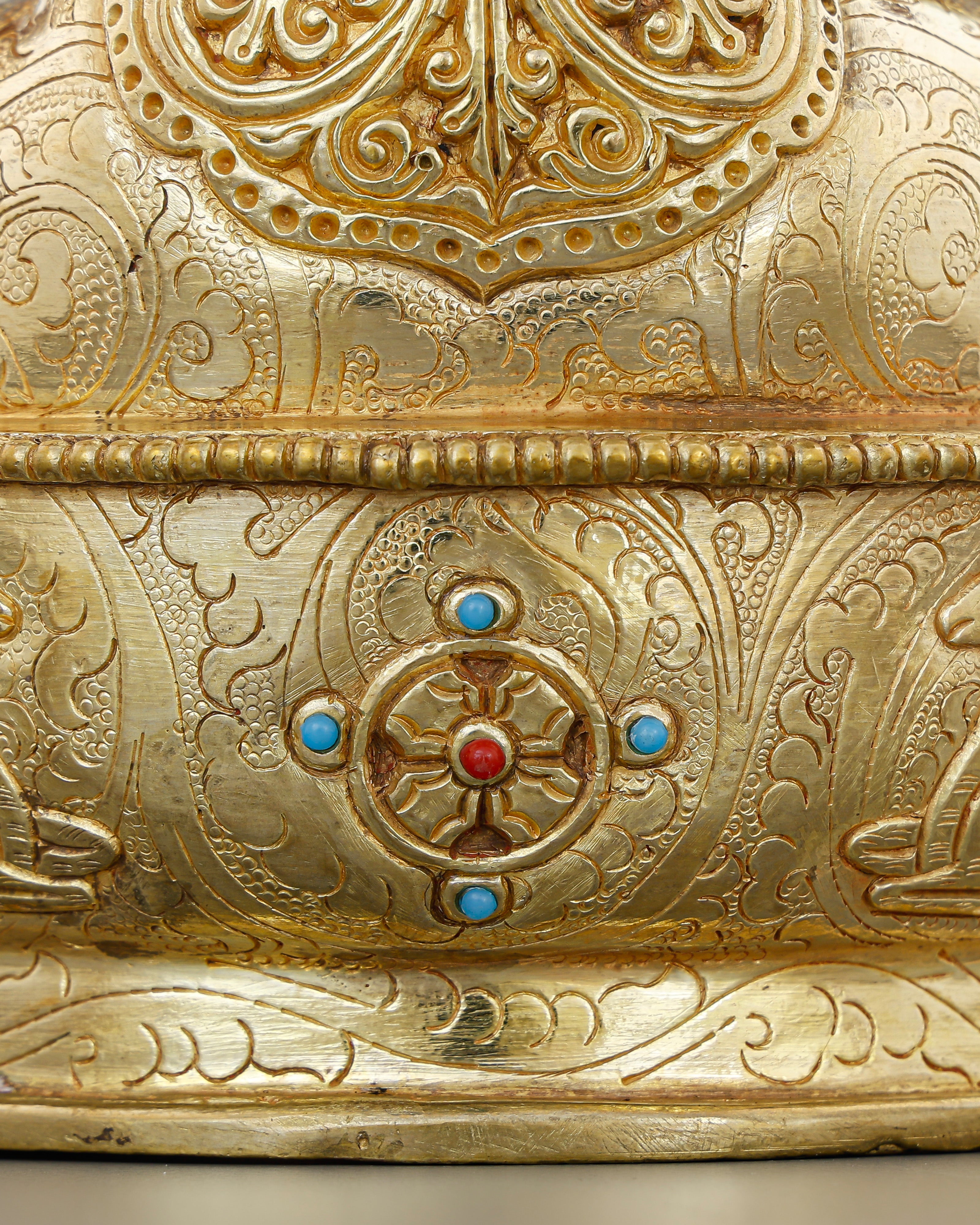 Four Arms, One Heart | 24K Gold Gilded Chengresi From Nepal