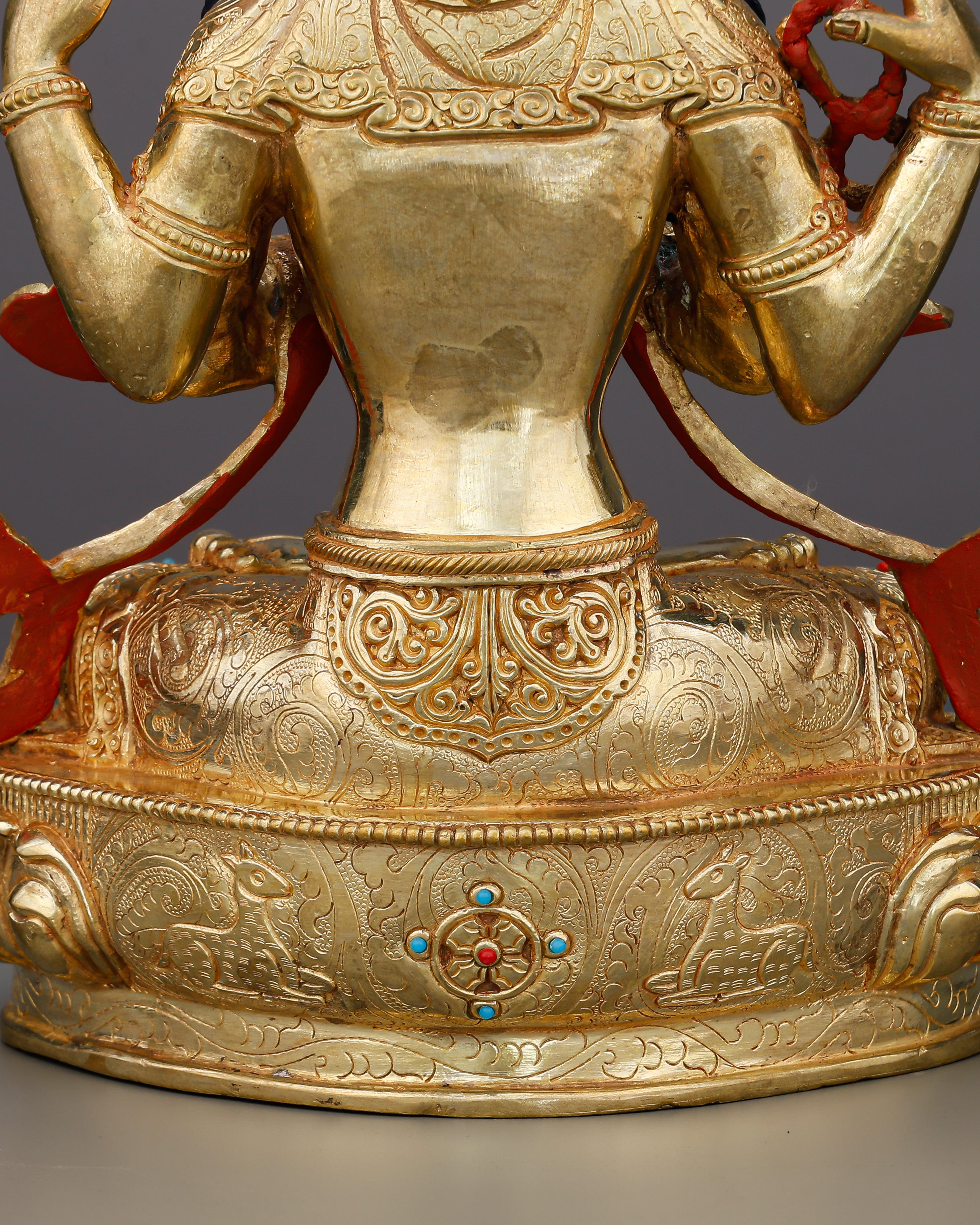 Four Arms, One Heart | 24K Gold Gilded Chengresi From Nepal