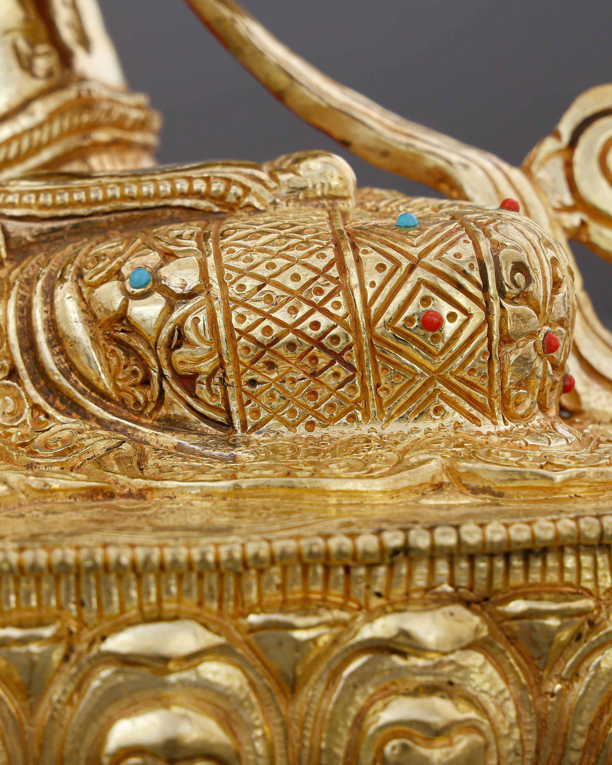 Four Arms, One Heart | 24K Gold Gilded Chengresi From Nepal - Authentic Handcrafted Statue