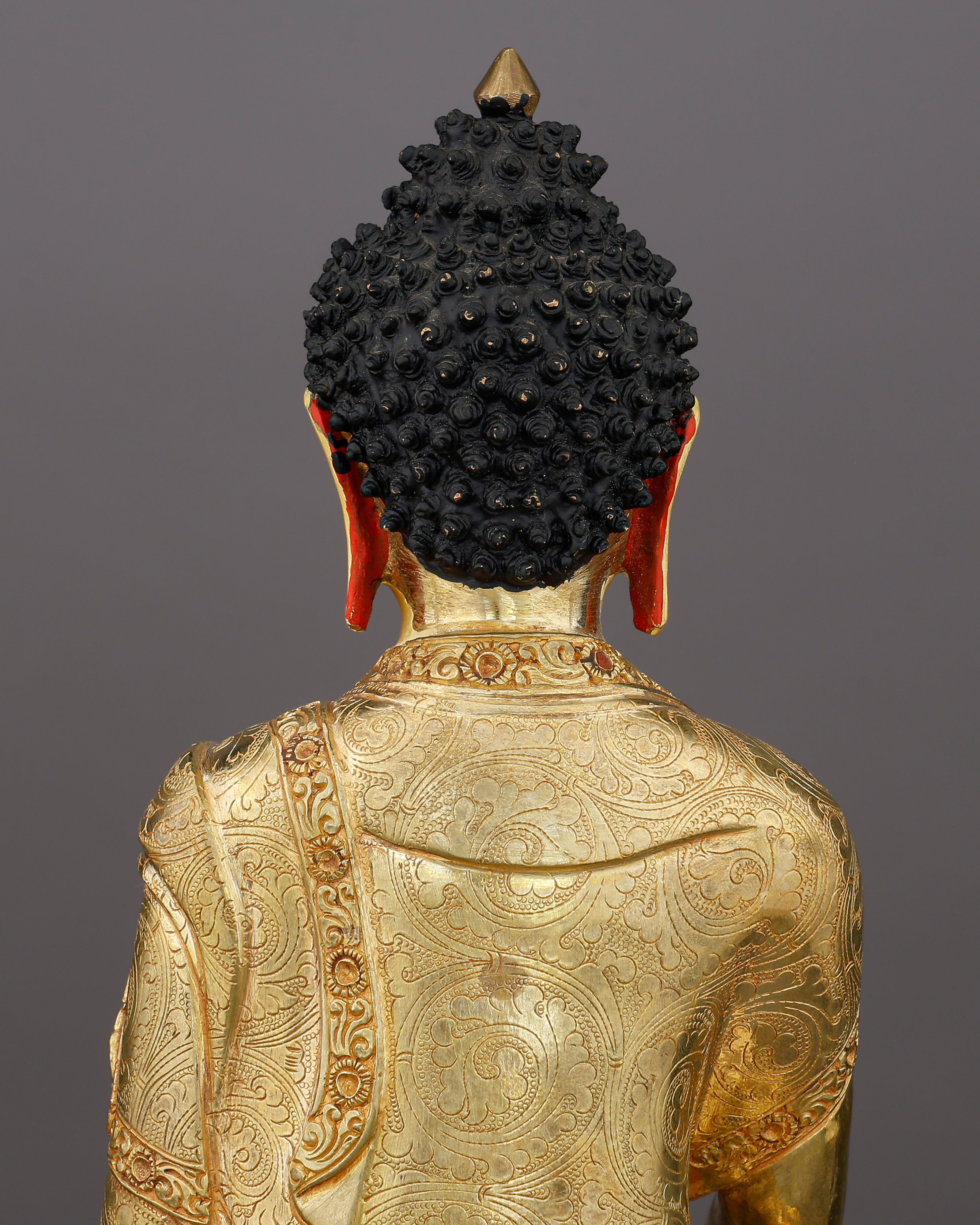 Touched by Earth, Freed from Everything | 24K Gold Gilded Sakyamuni Buddha Statue From Nepal