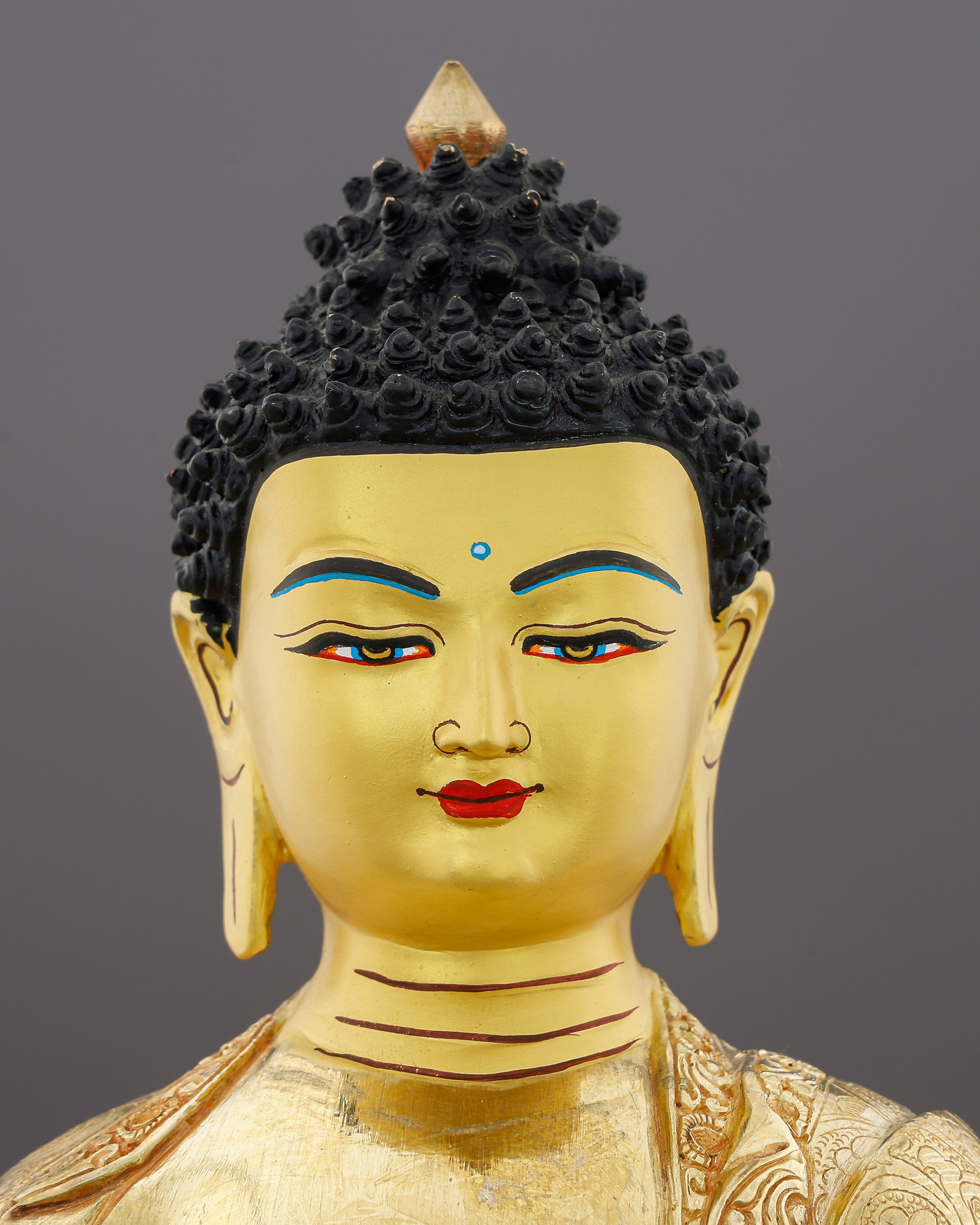 Touched by Earth, Freed from Everything | 24K Gold Gilded Sakyamuni Buddha Statue From Nepal