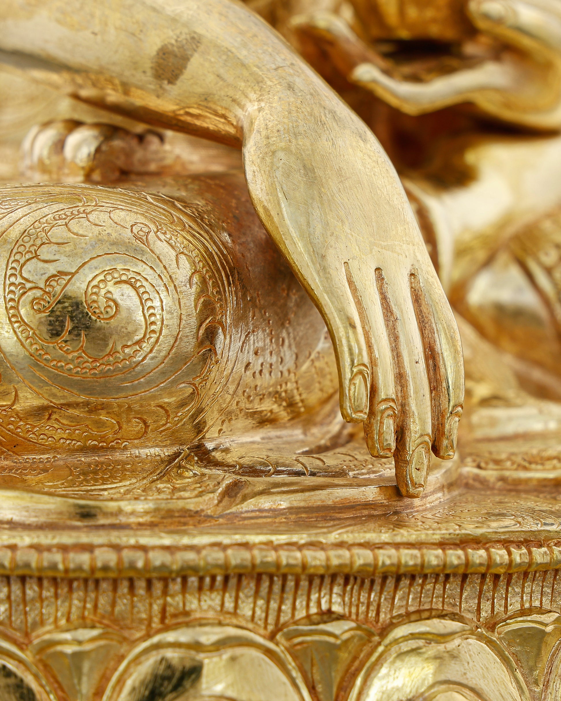 Touched by Earth, Freed from Everything | 24K Gold Gilded Sakyamuni Buddha Statue From Nepal - Authentic Handcrafted Statue