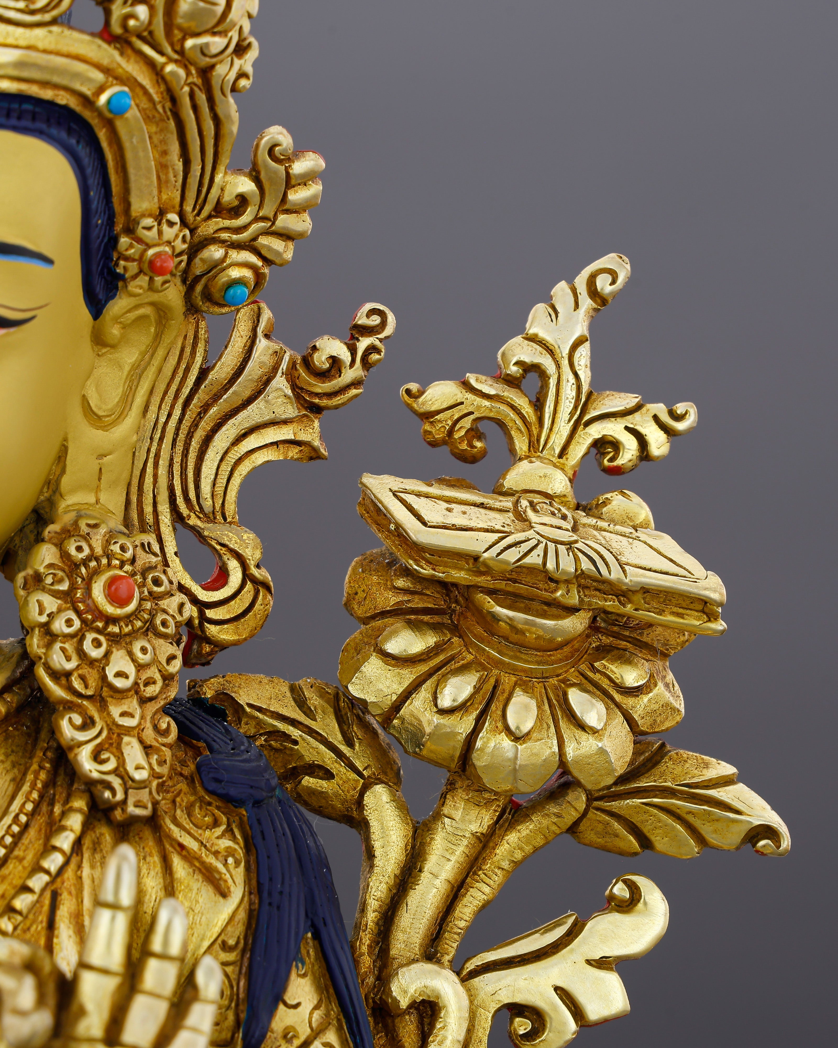 The Sword That Cuts Through Ignorance | 24K Gold Gilded Manjushri From Nepal
