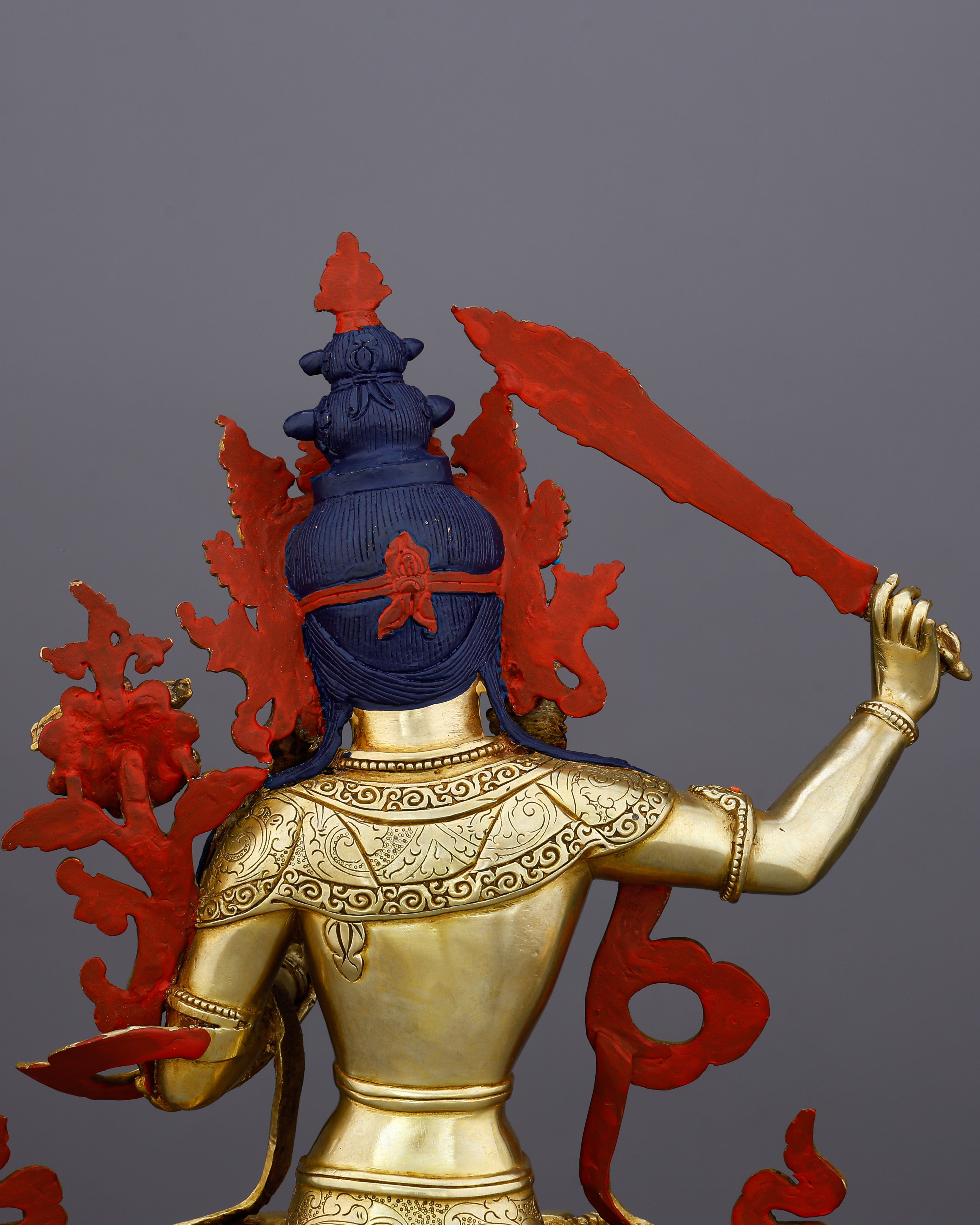 The Sword That Cuts Through Ignorance | 24K Gold Gilded Manjushri From Nepal