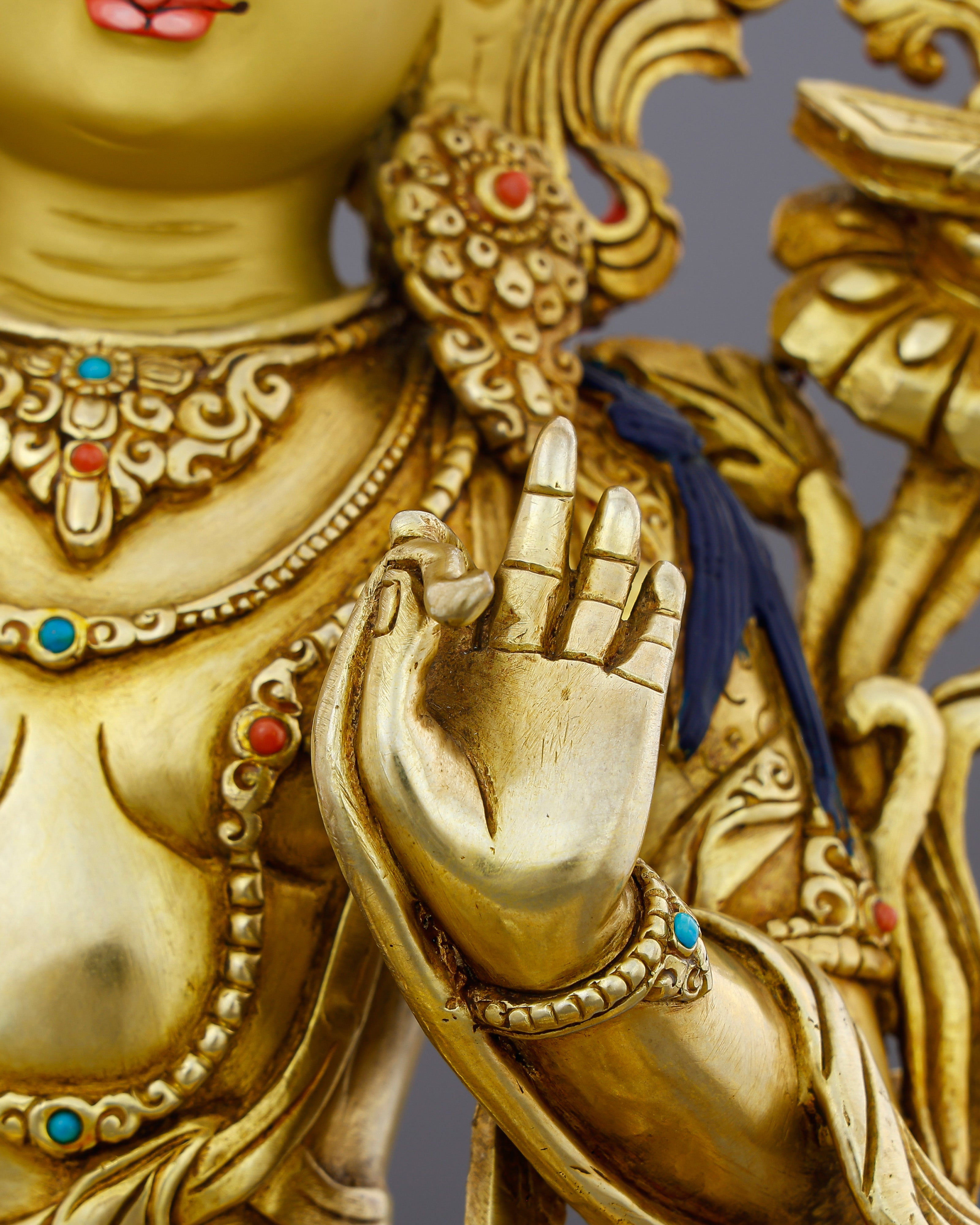 The Sword That Cuts Through Ignorance | 24K Gold Gilded Manjushri From Nepal