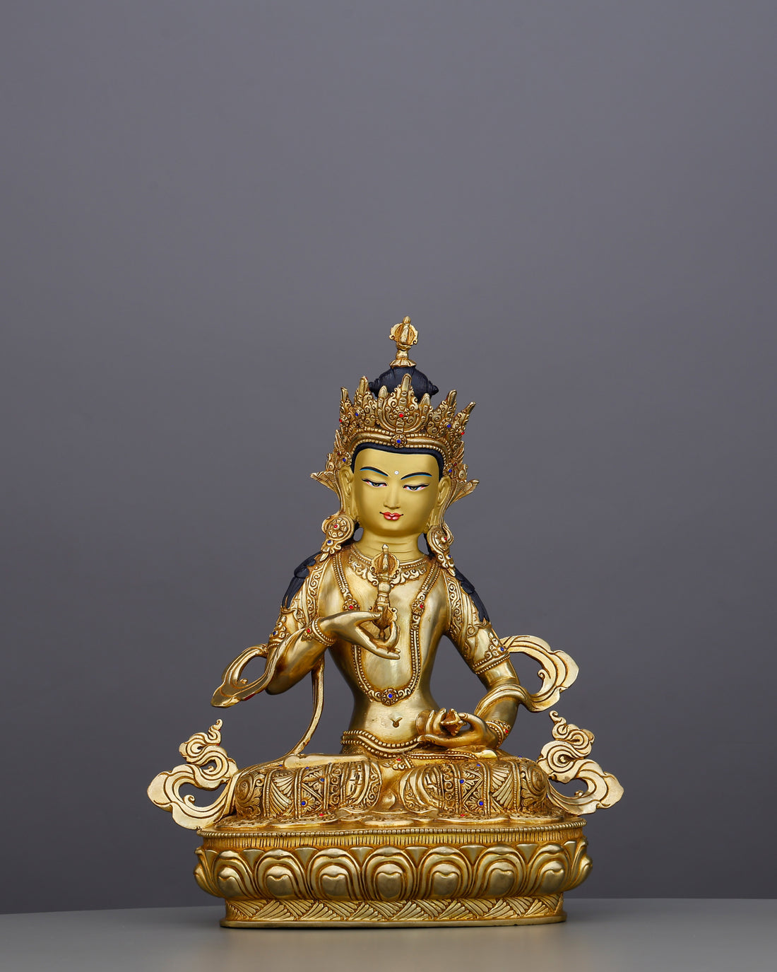 Stainless as the Sky, Brilliant as Gold | 24K Gold Gilded Vajrasattva From Nepal - Handcrafted Buddhist Statue