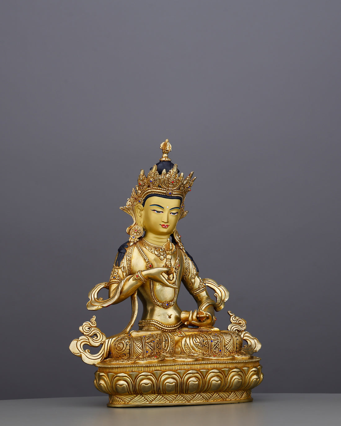 Stainless as the Sky, Brilliant as Gold | 24K Gold Gilded Vajrasattva From Nepal - Handcrafted Buddhist Statue - Authentic Sacred Art