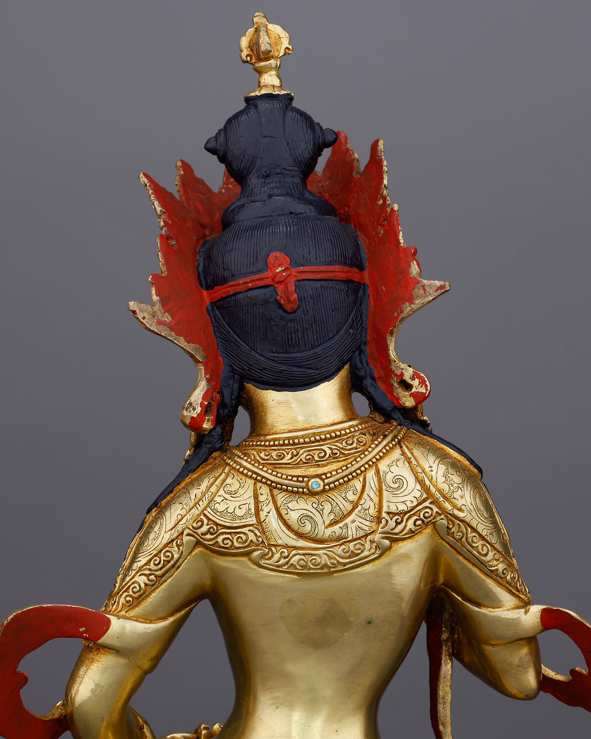 Stainless as the Sky, Brilliant as Gold | 24K Gold Gilded Vajrasattva From Nepal - Authentic Handcrafted Statue