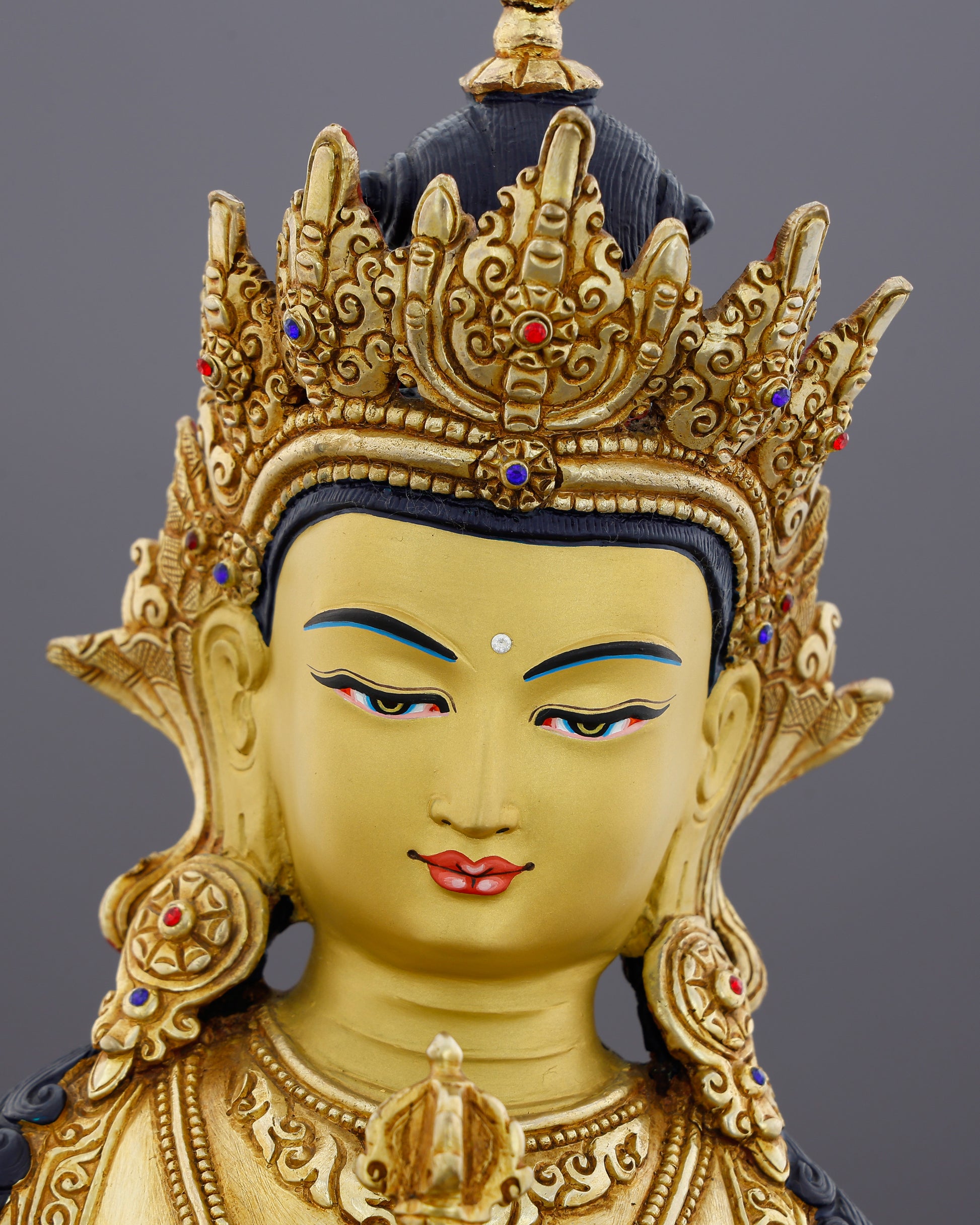 Stainless as the Sky, Brilliant as Gold | 24K Gold Gilded Vajrasattva From Nepal - Authentic Handcrafted Statue