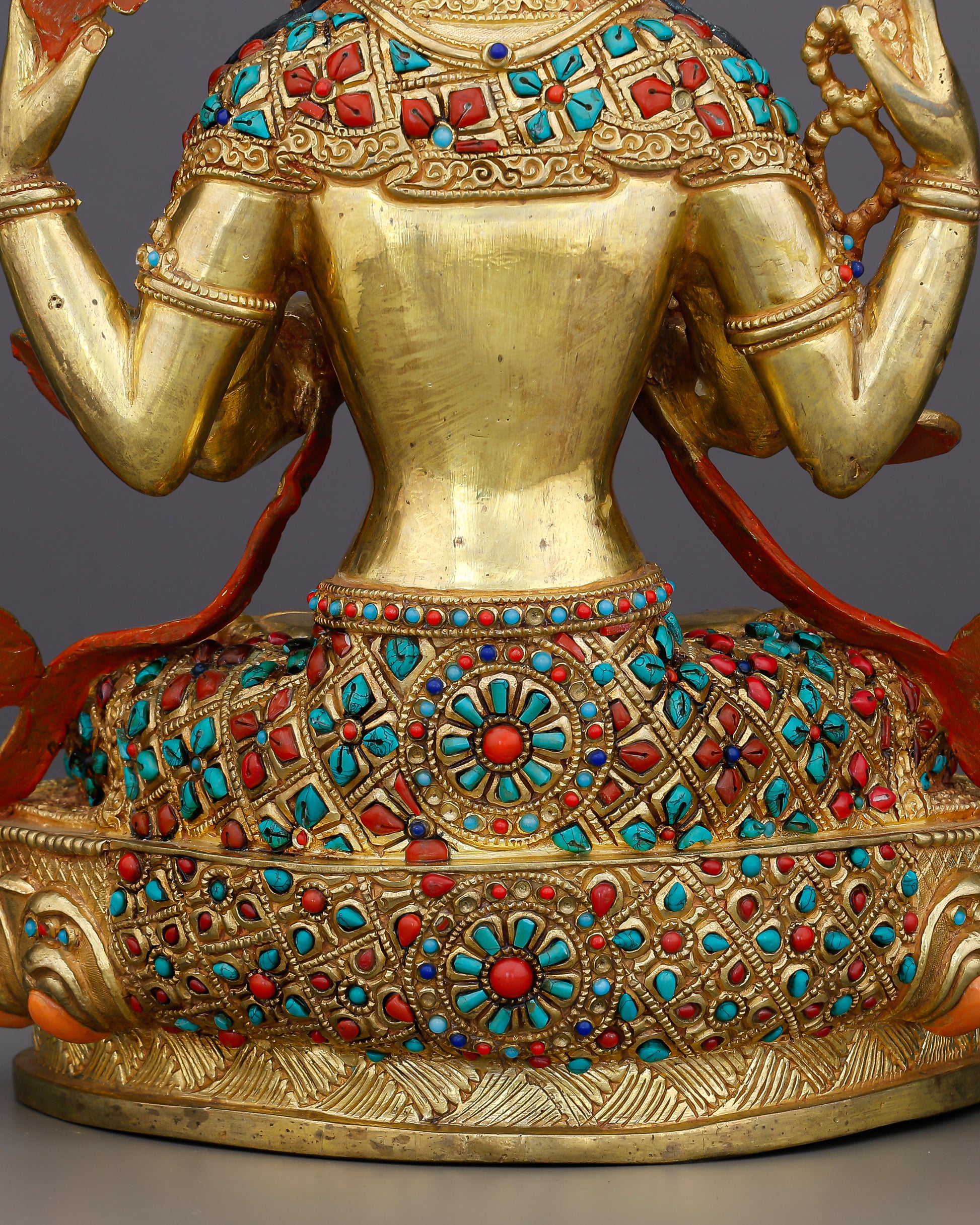 A Thousand Arms Could Not Hold Enough Compassion | 24K Gold Gilded Chengresi From Nepal - Authentic Handcrafted Statue