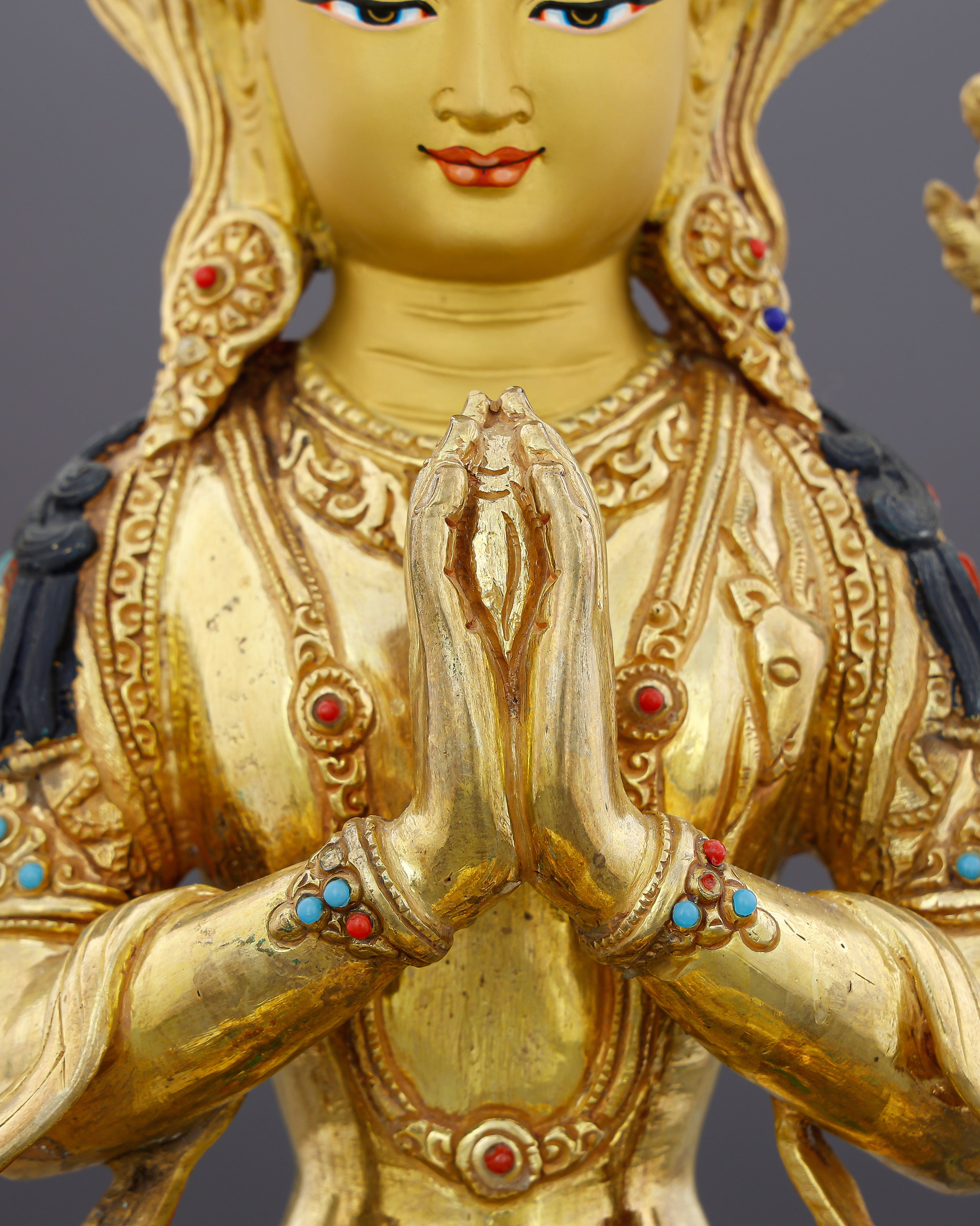 A Thousand Arms Could Not Hold Enough Compassion | 24K Gold Gilded Chengresi From Nepal