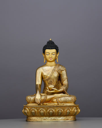 The Awakened One in Gold | 24K Gold Gilded Sakyamuni Buddha From Nepal