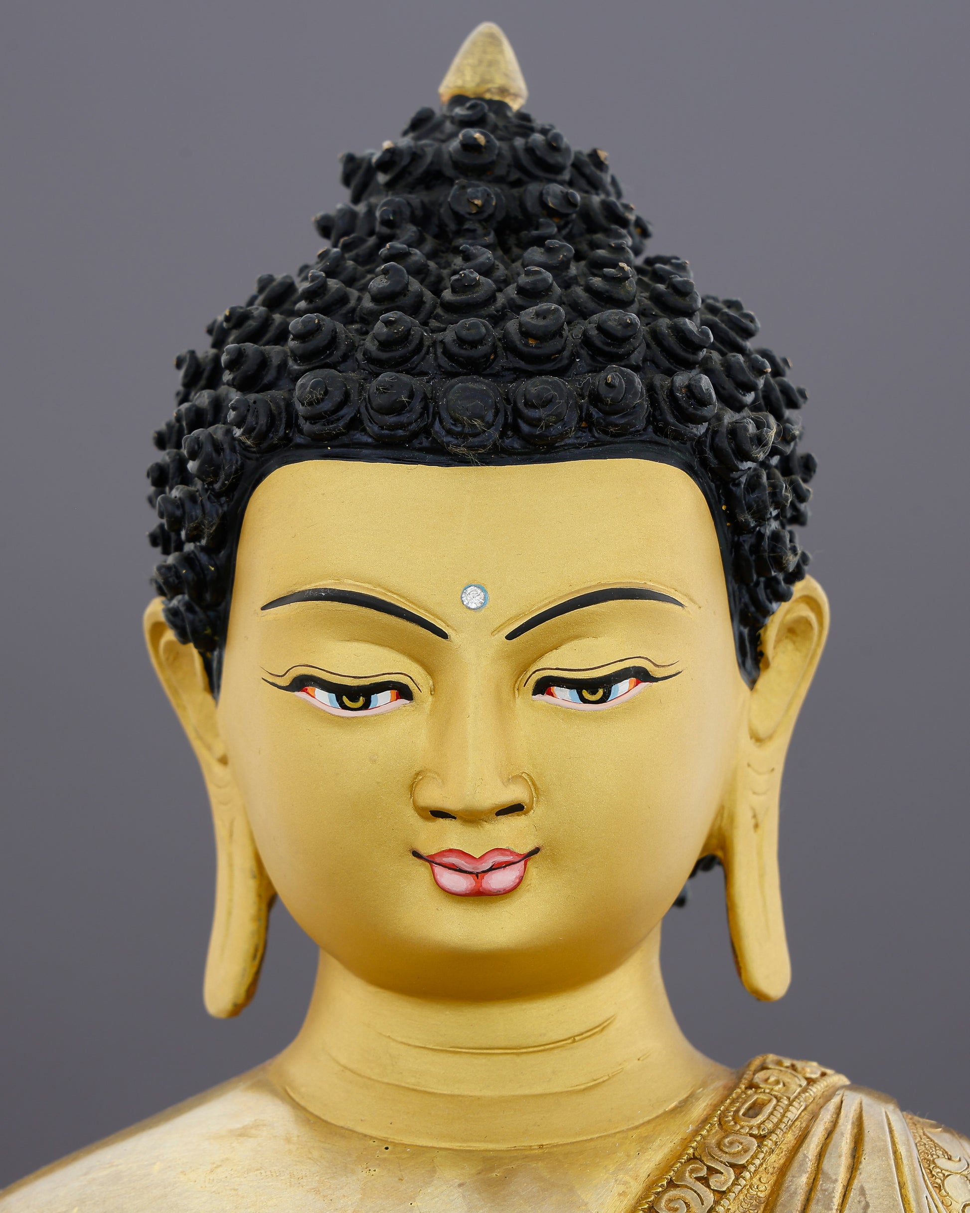 The Awakened One in Gold | 24K Gold Gilded Sakyamuni Buddha From Nepal - Authentic Handcrafted Statue