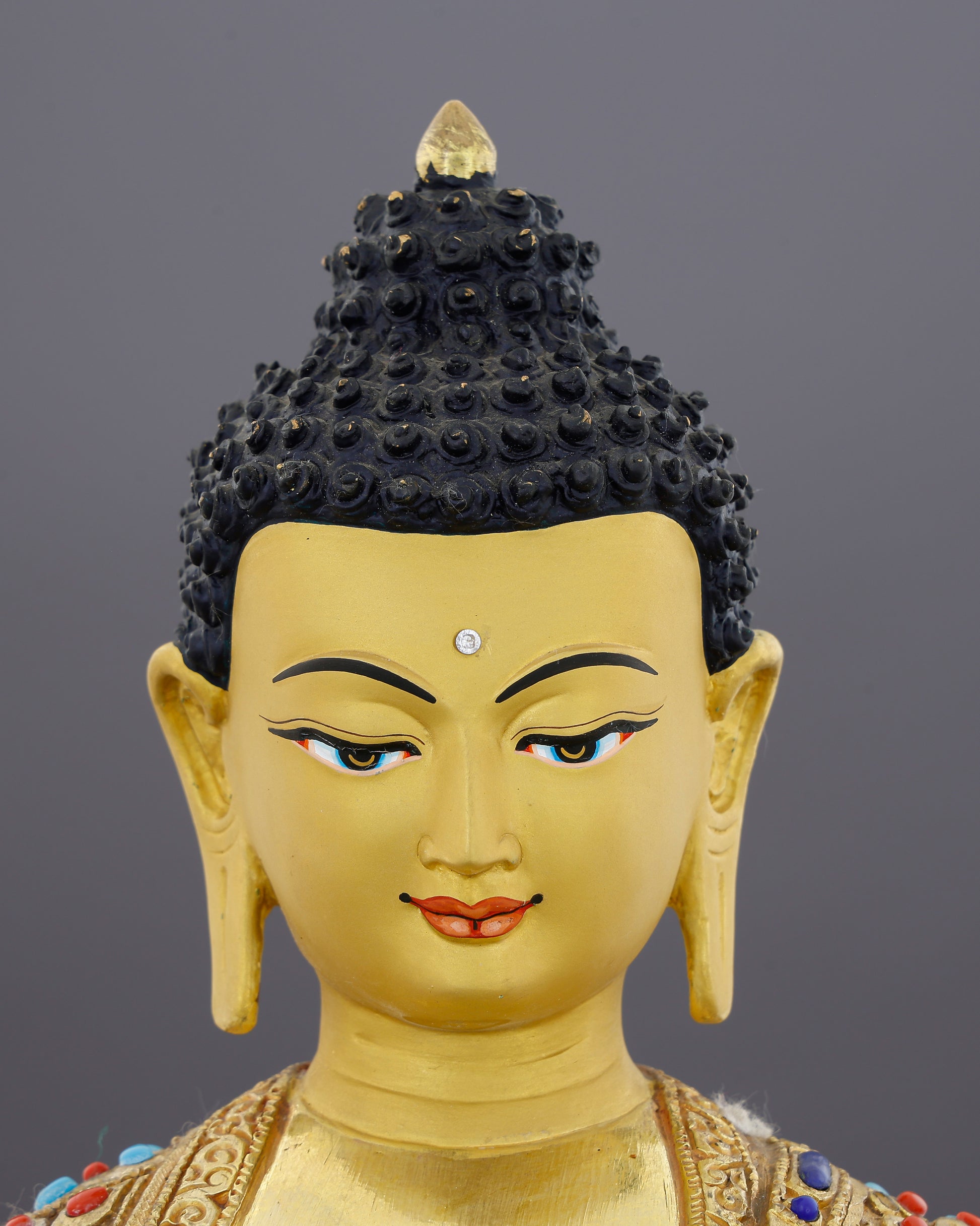Where Enlightenment Meets Earth | Jewelled Sakyamuni Buddha From Nepal - Authentic Handcrafted Statue