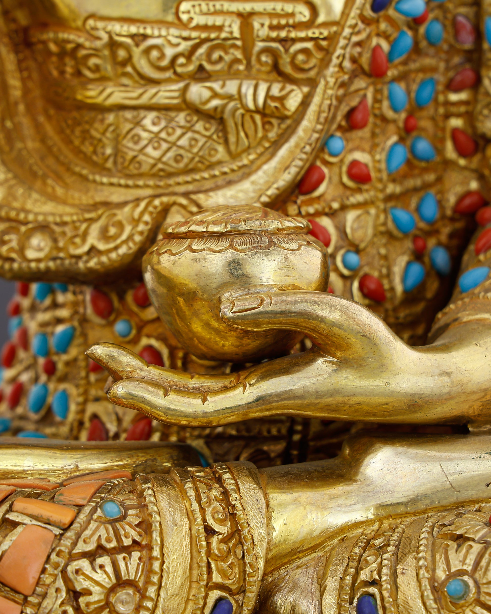 Where Enlightenment Meets Earth | Jewelled Sakyamuni Buddha From Nepal - Authentic Handcrafted Statue