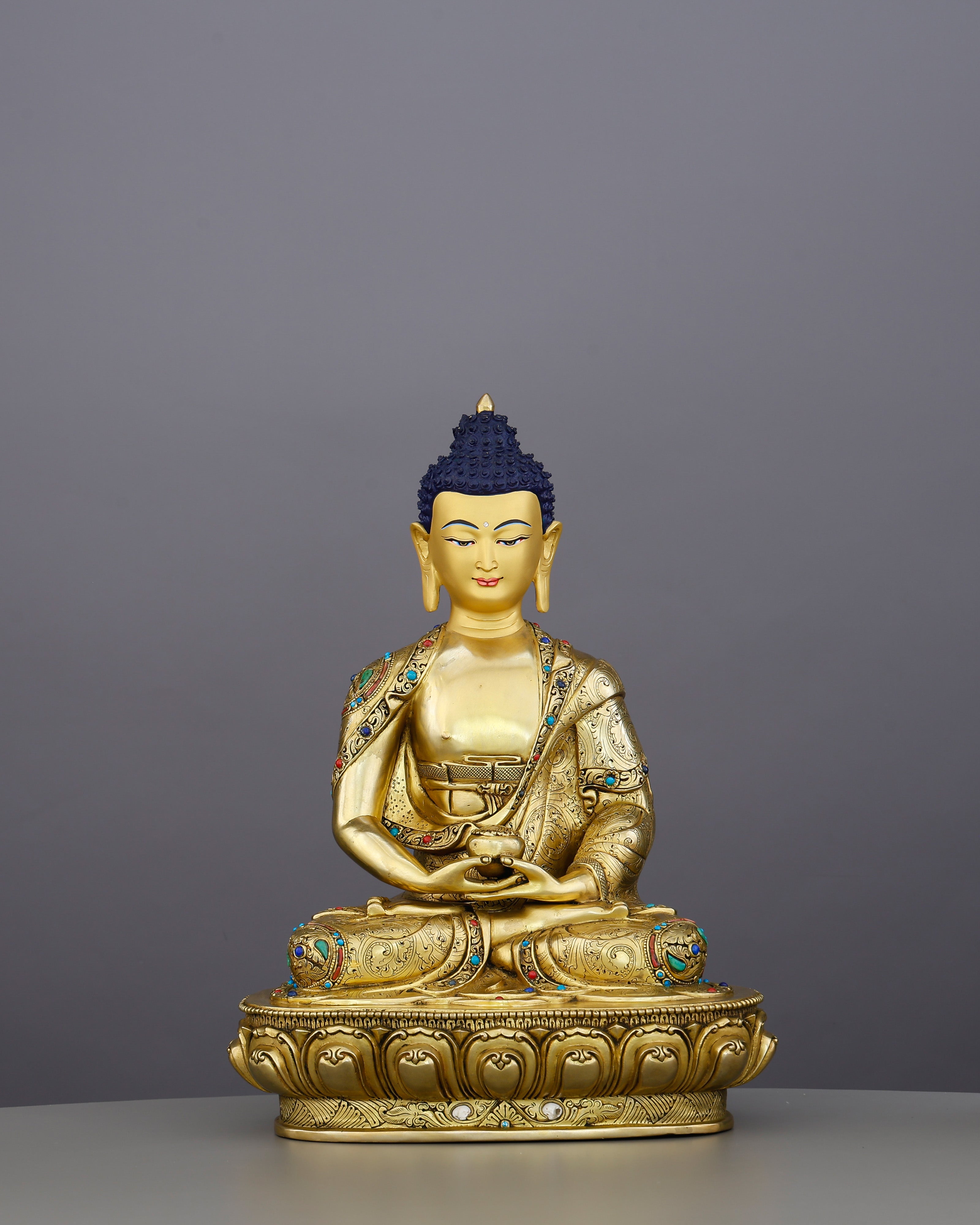 Infinite Light, Infinite Welcome | 24K Gold Gilded Amitabha Buddha From Nepal
